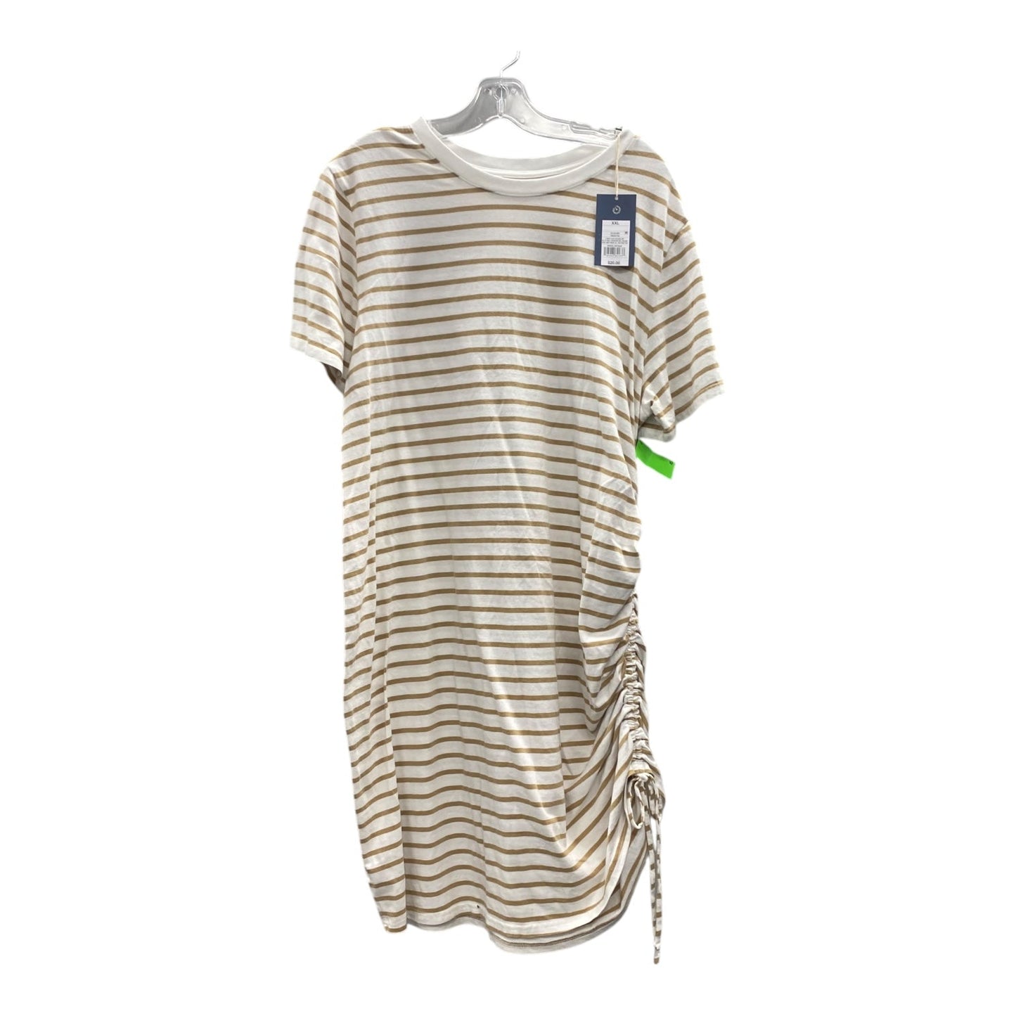 Dress Casual Midi By Universal Thread In Tan & White, Size:1X