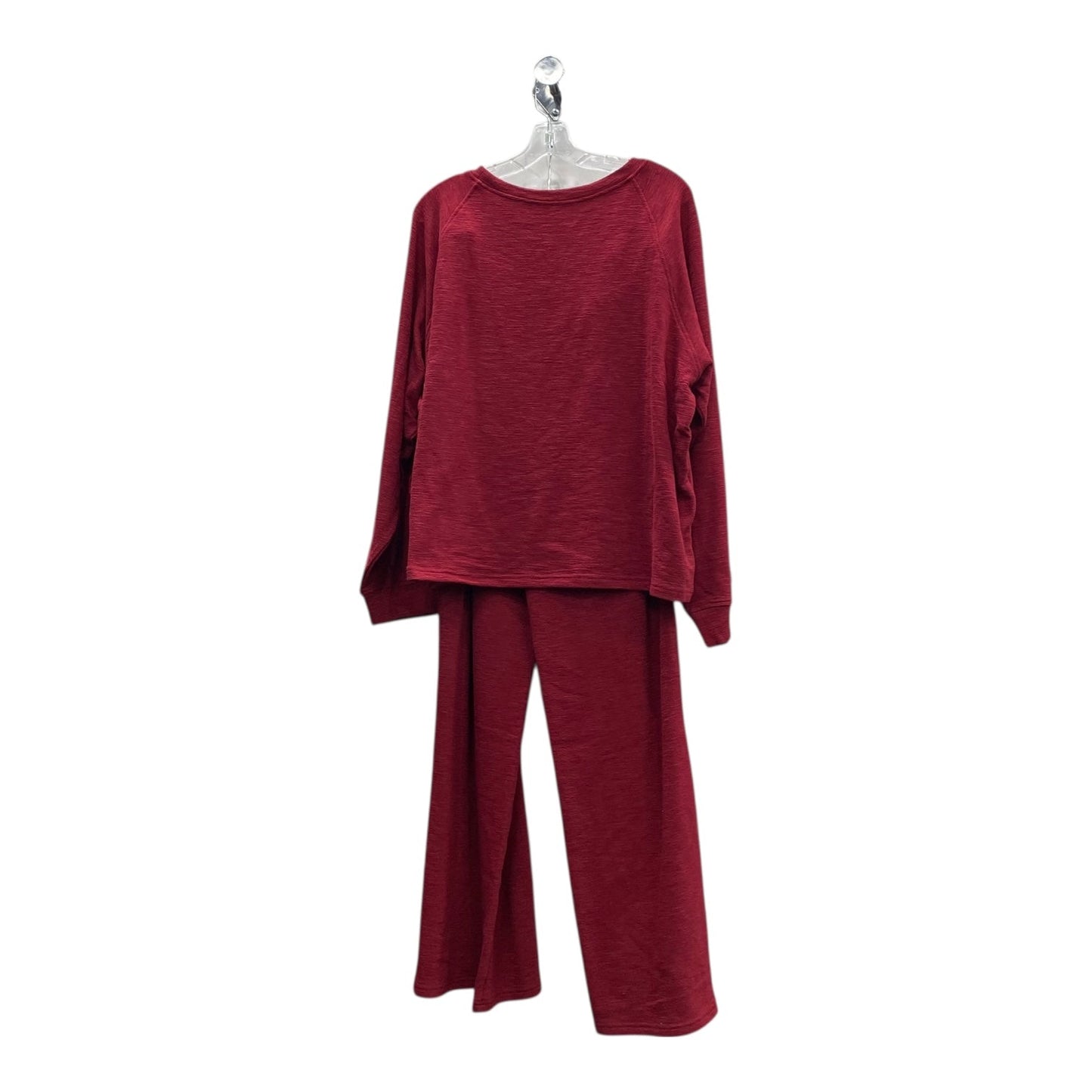 Pants Set 2Pc By Zenana In Red, Size:2X