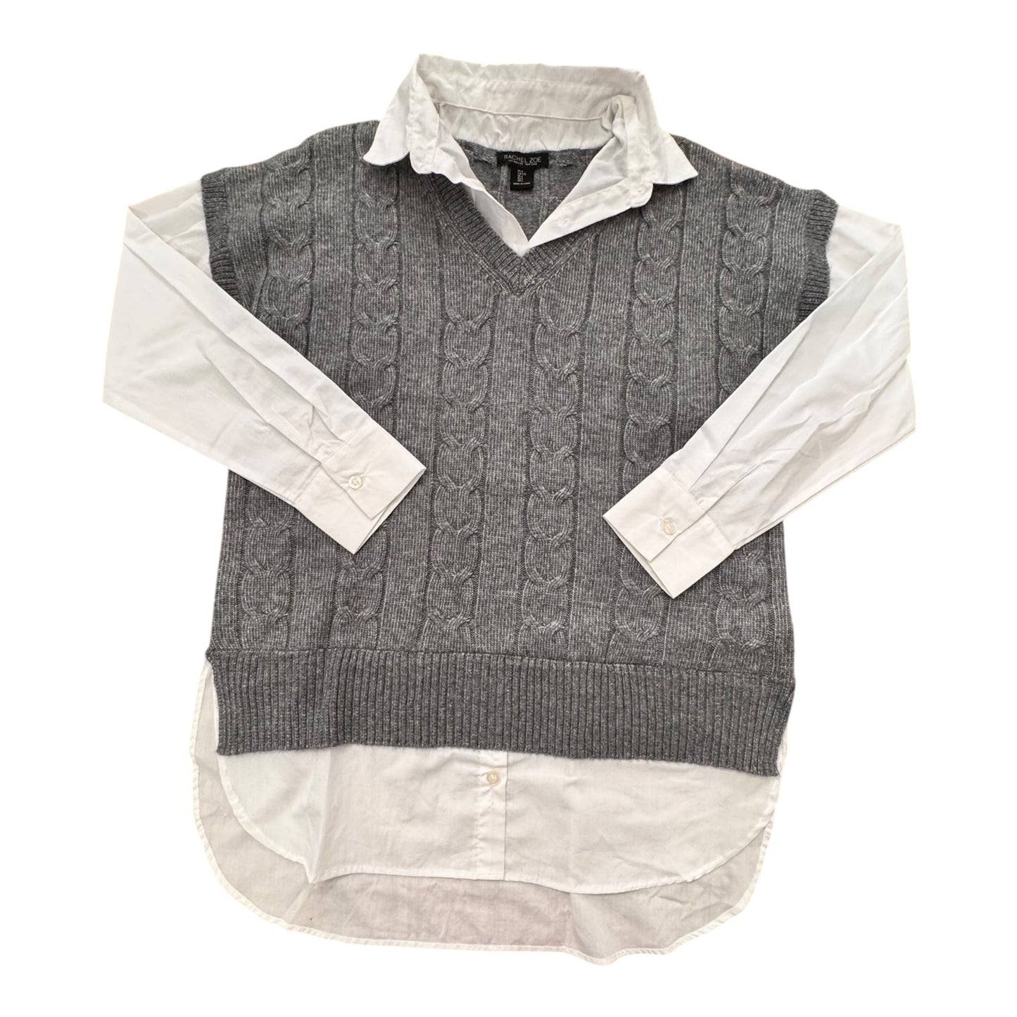 Sweater By Rachel Zoe In Grey & White, Size:L