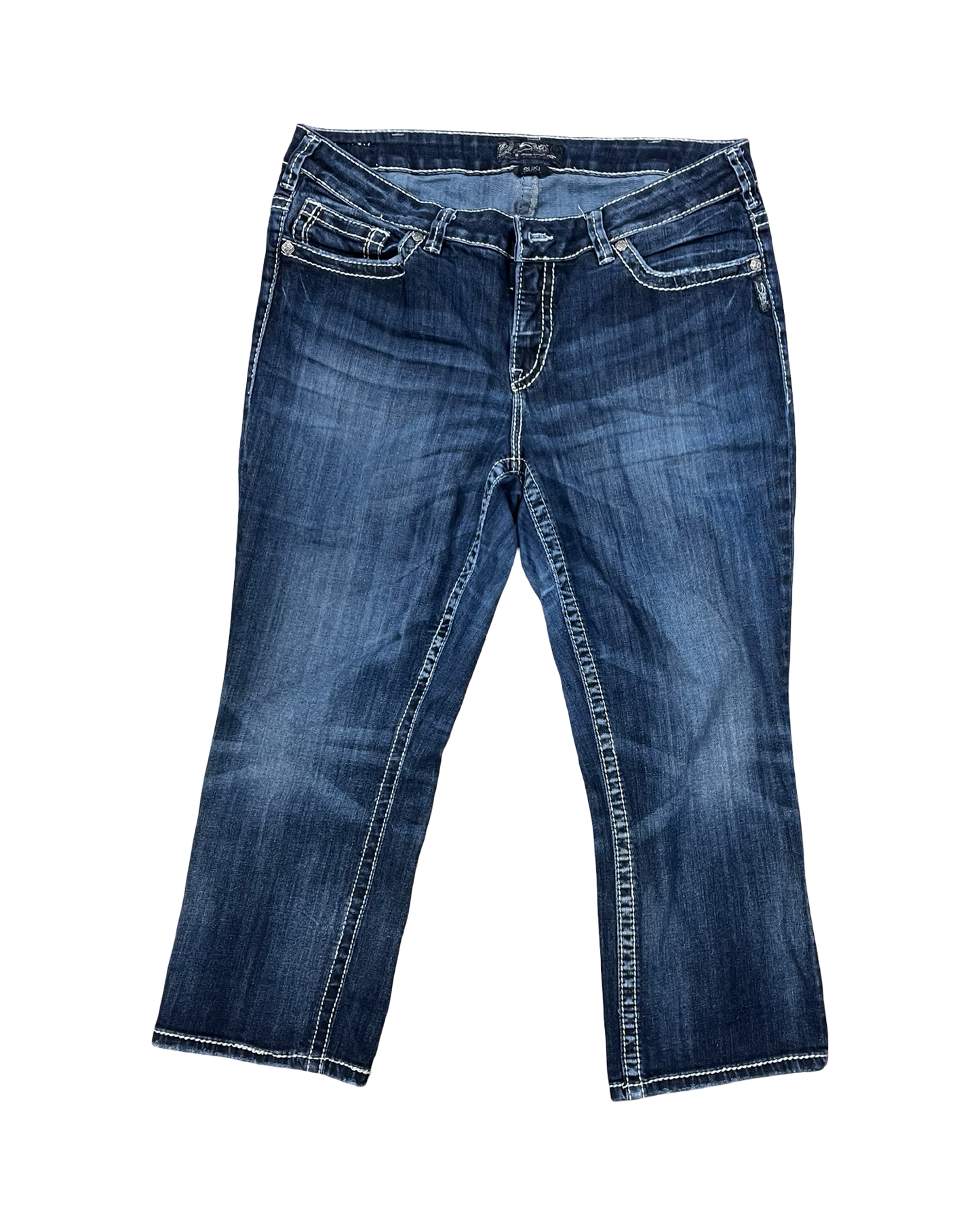 Jeans Straight By Silver In Blue Denim, Size:16