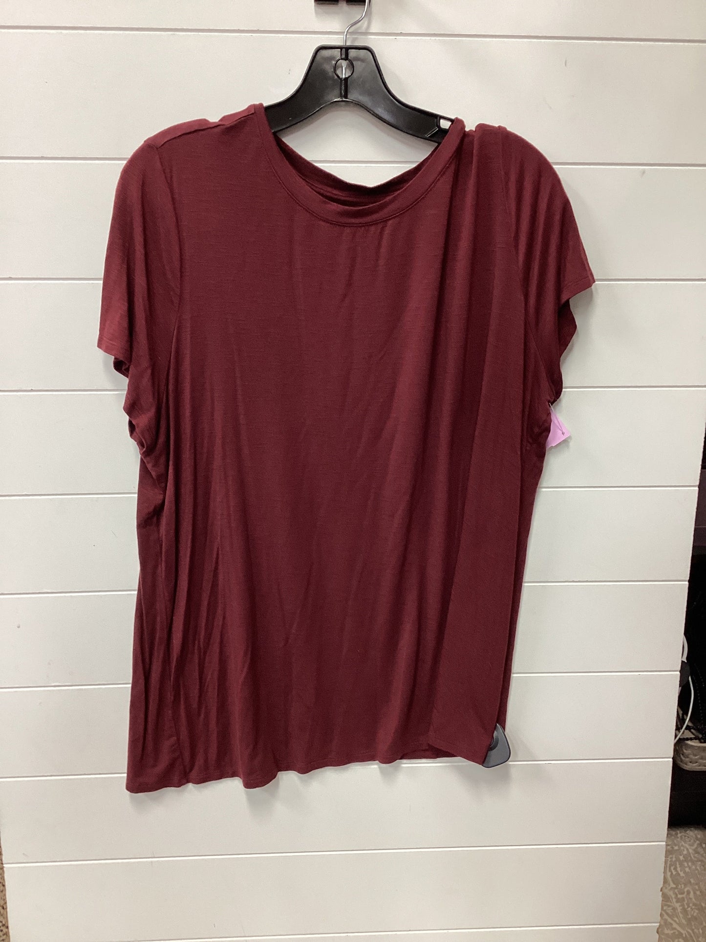 Top Ss By Maurices In Maroon, Size:1X