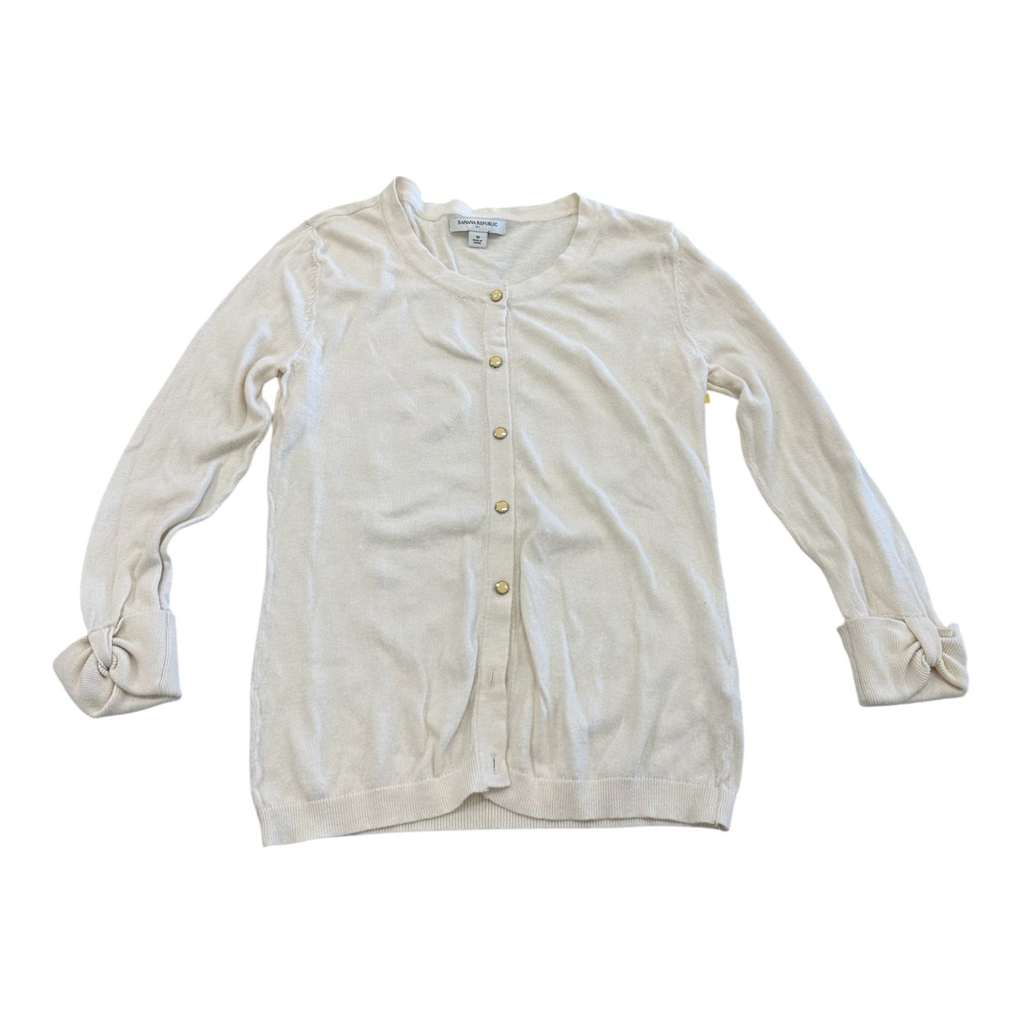 Cardigan By Banana Republic In Cream, Size:M