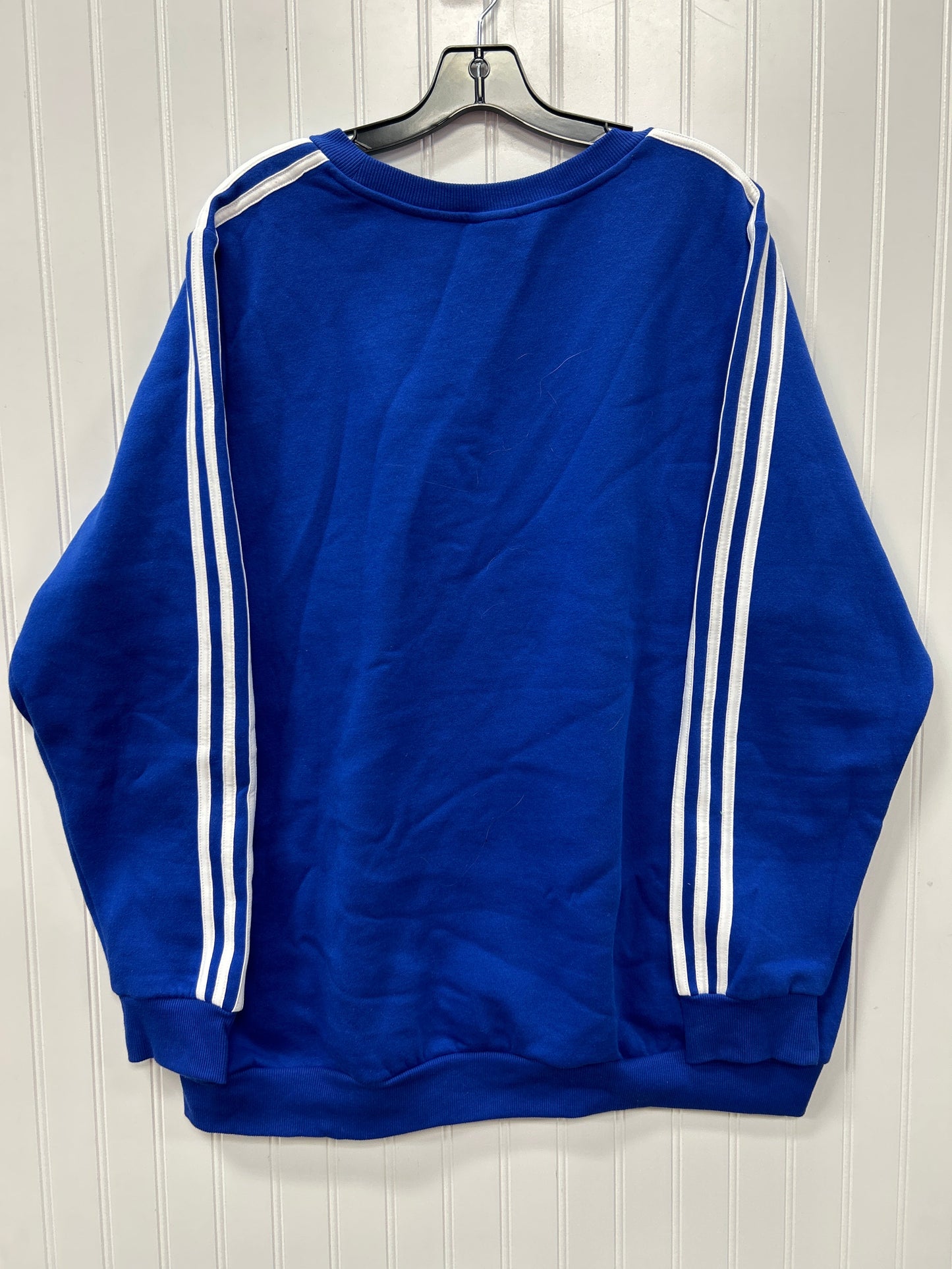 Athletic Top Ls Crewneck By Adidas In Blue, Size:3X