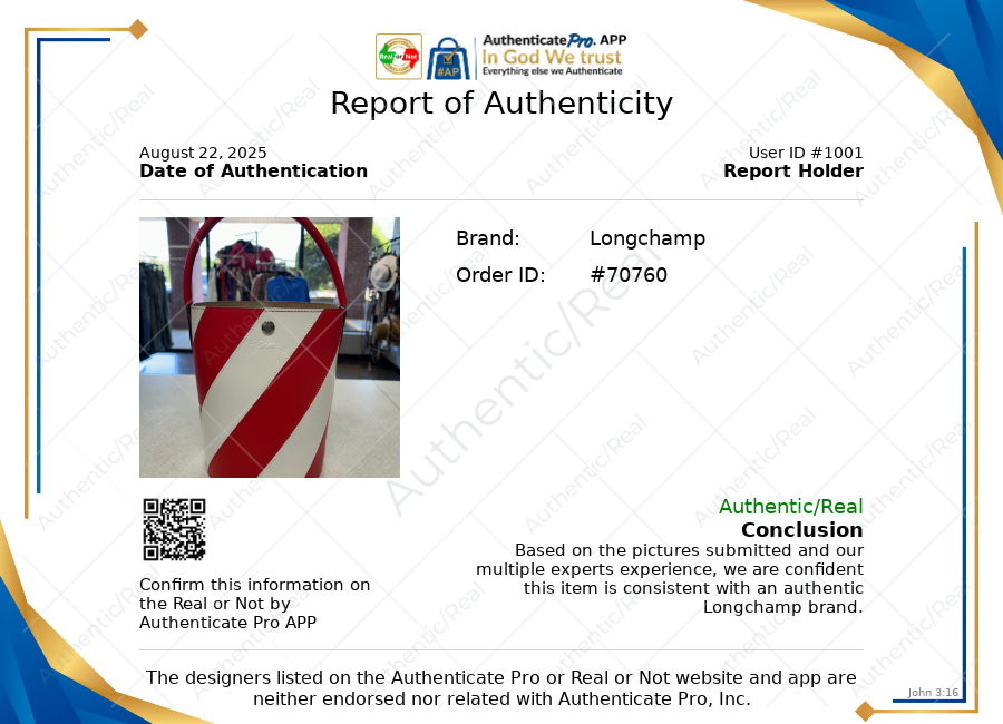 Handbag Designer By Longchamp In Red & White, Size:Medium