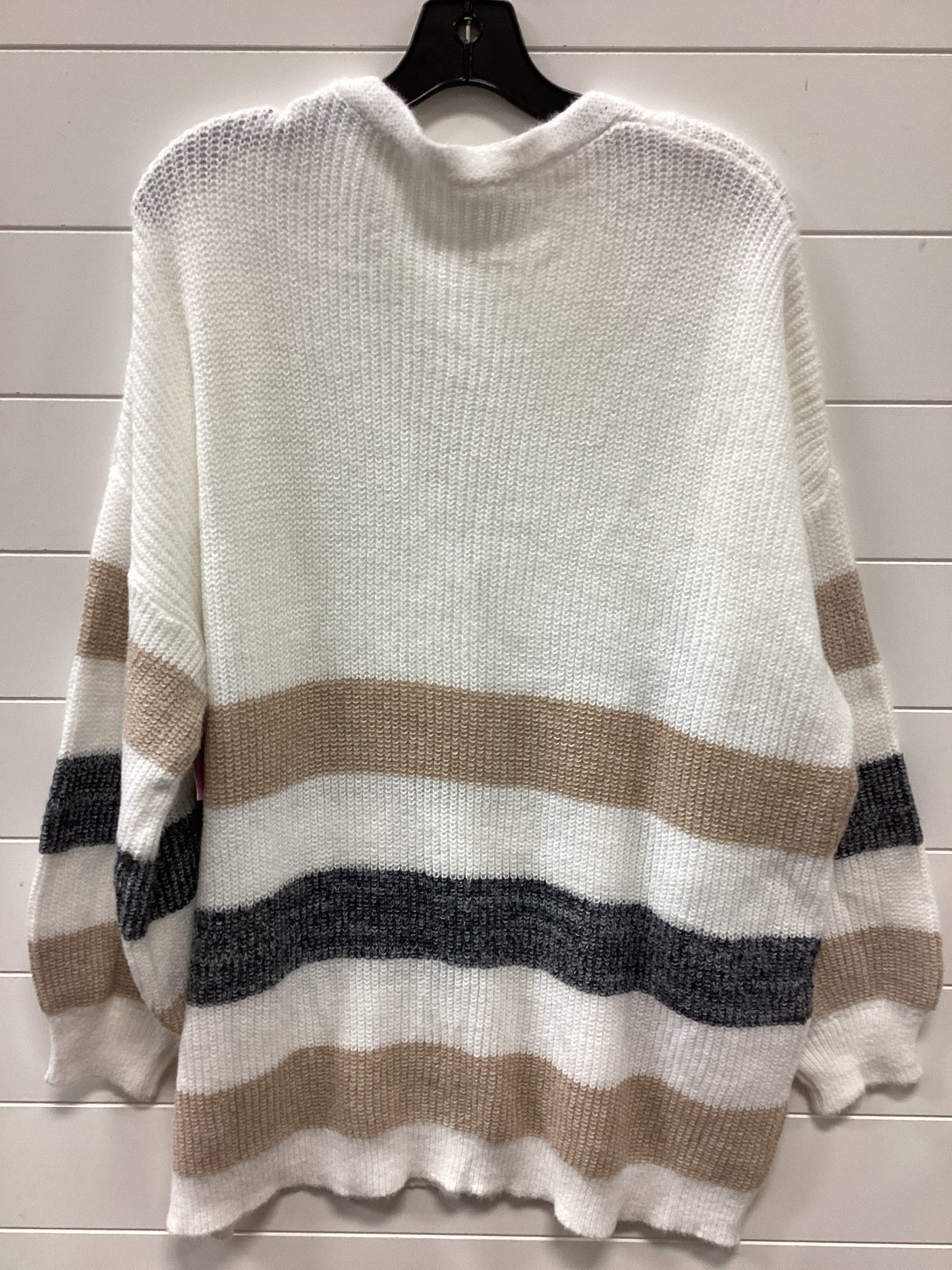 Sweater Cardigan By Cmc In Cream, Size:3X