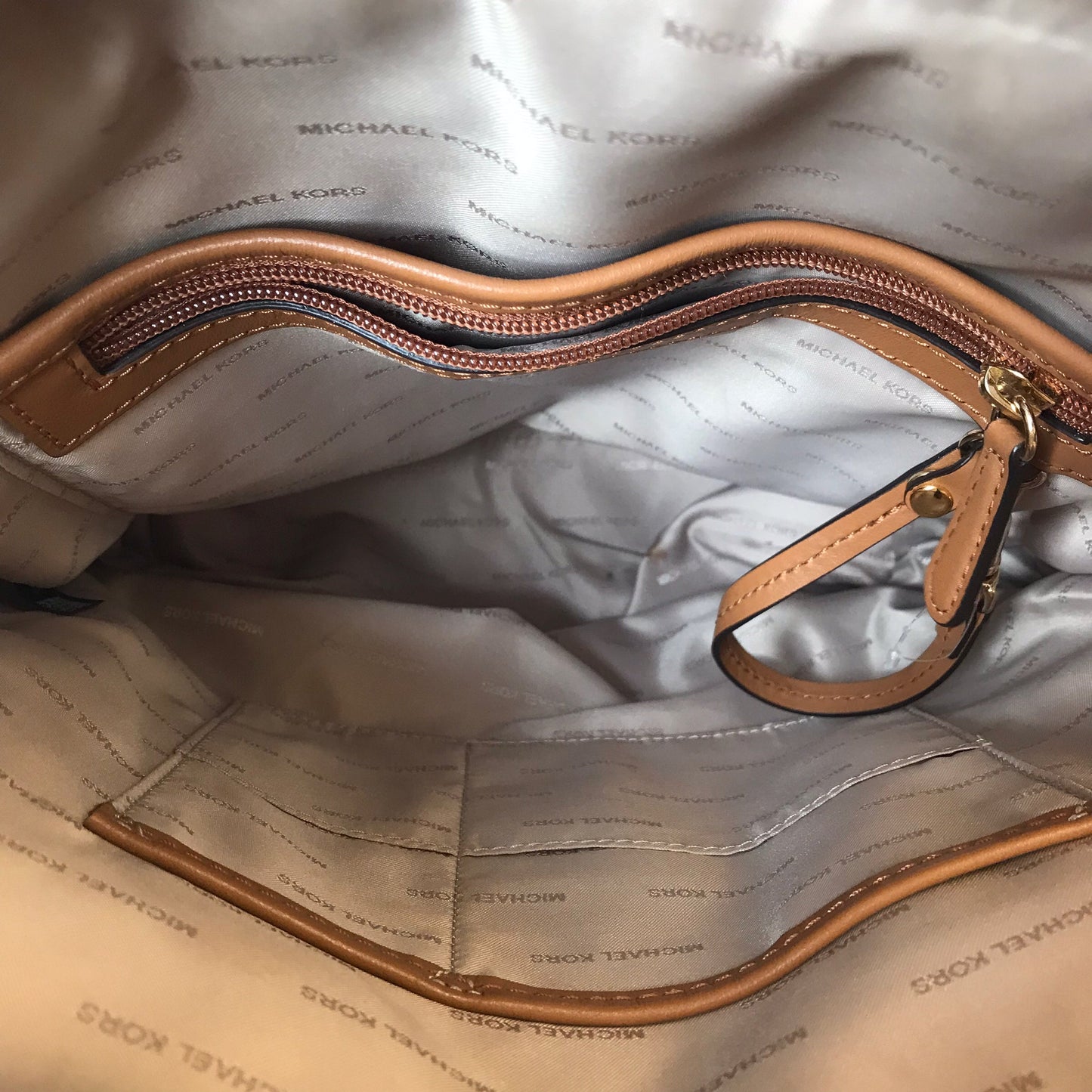 Backpack Designer By Michael Kors In Grey & White, Size:Small