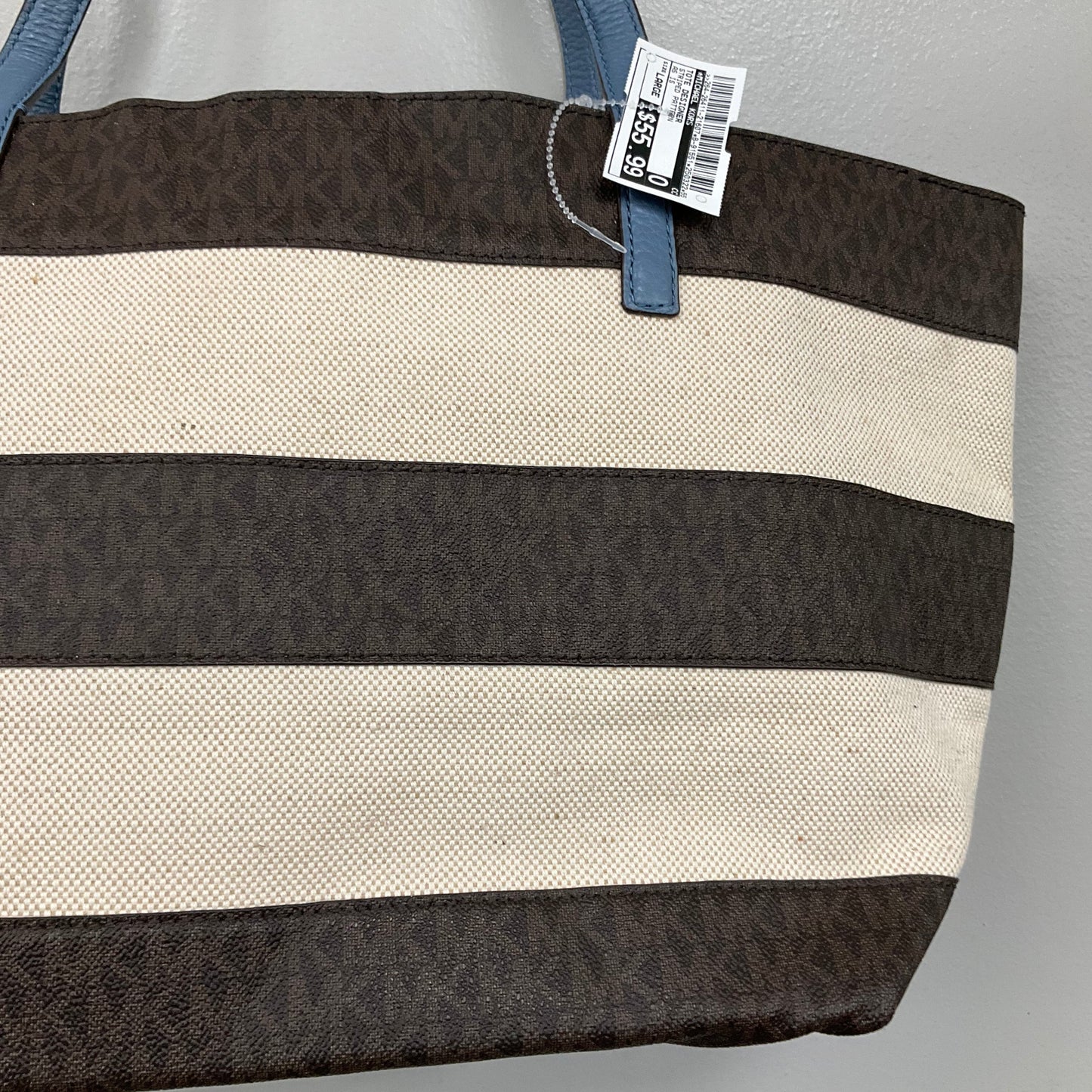 Tote Designer By Michael Kors In Striped Pattern, Size:Large