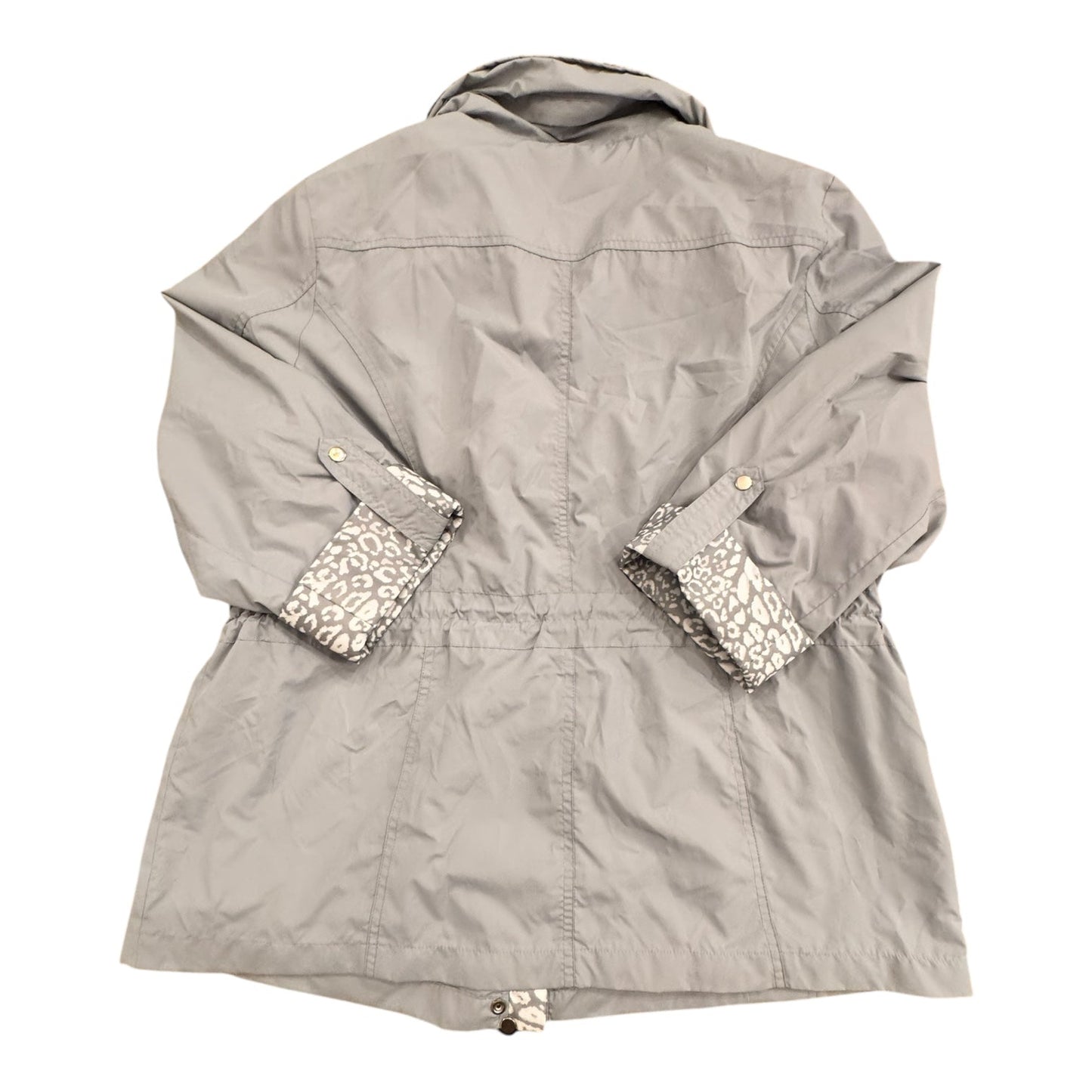 Jacket Windbreaker By Jm Collections In Grey, Size:L