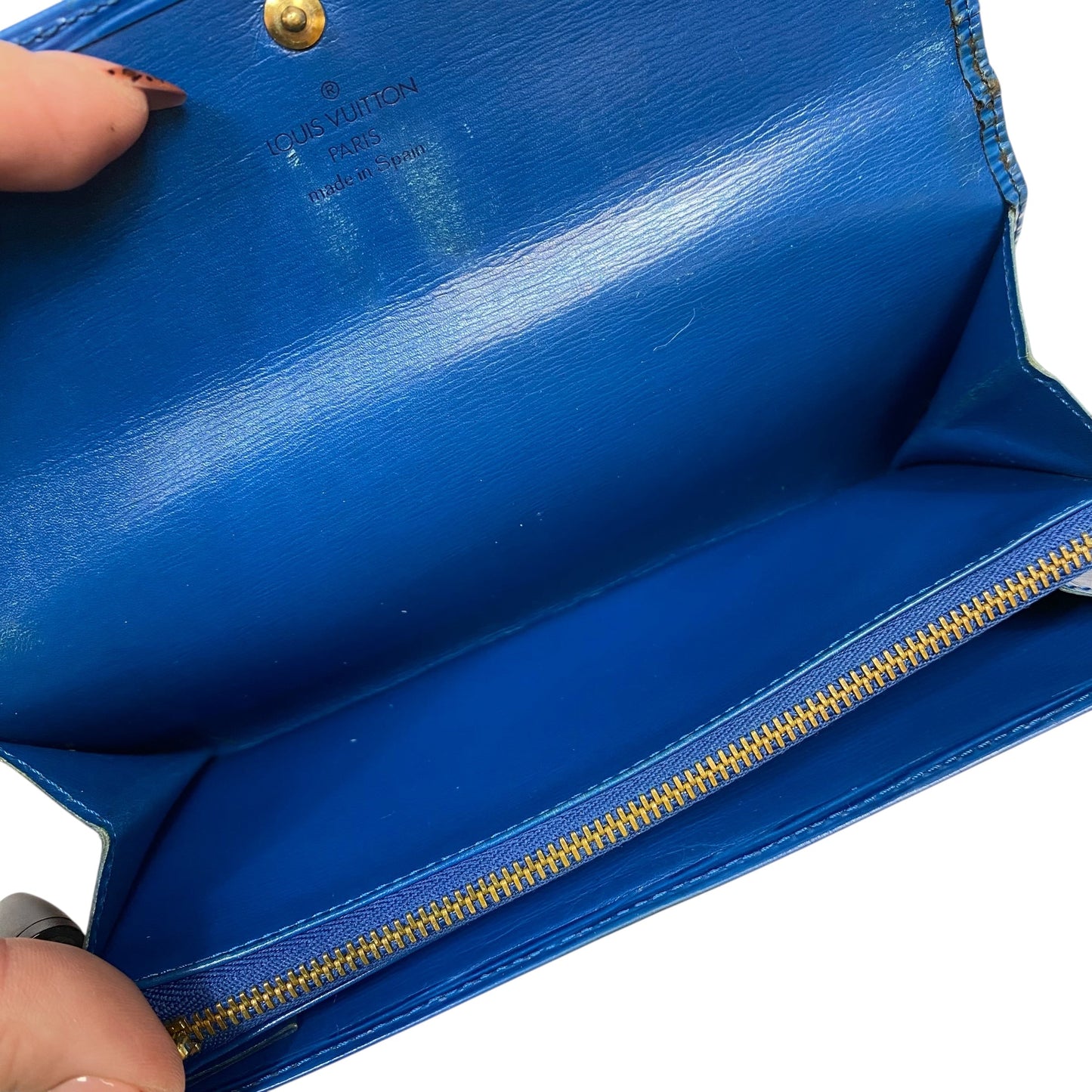 Wallet Luxury Designer By Louis Vuitton In Blue, Size:Medium