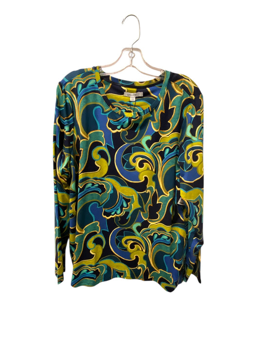 Top Ls By Chicos In Blue & Yellow, Size:Xl