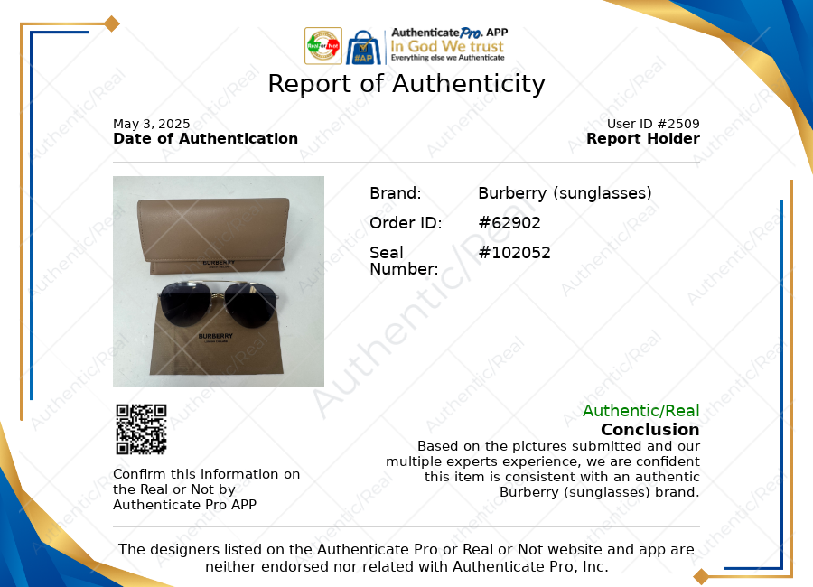 B3113 Aviator Sunglasses Luxury Designer By Burberry