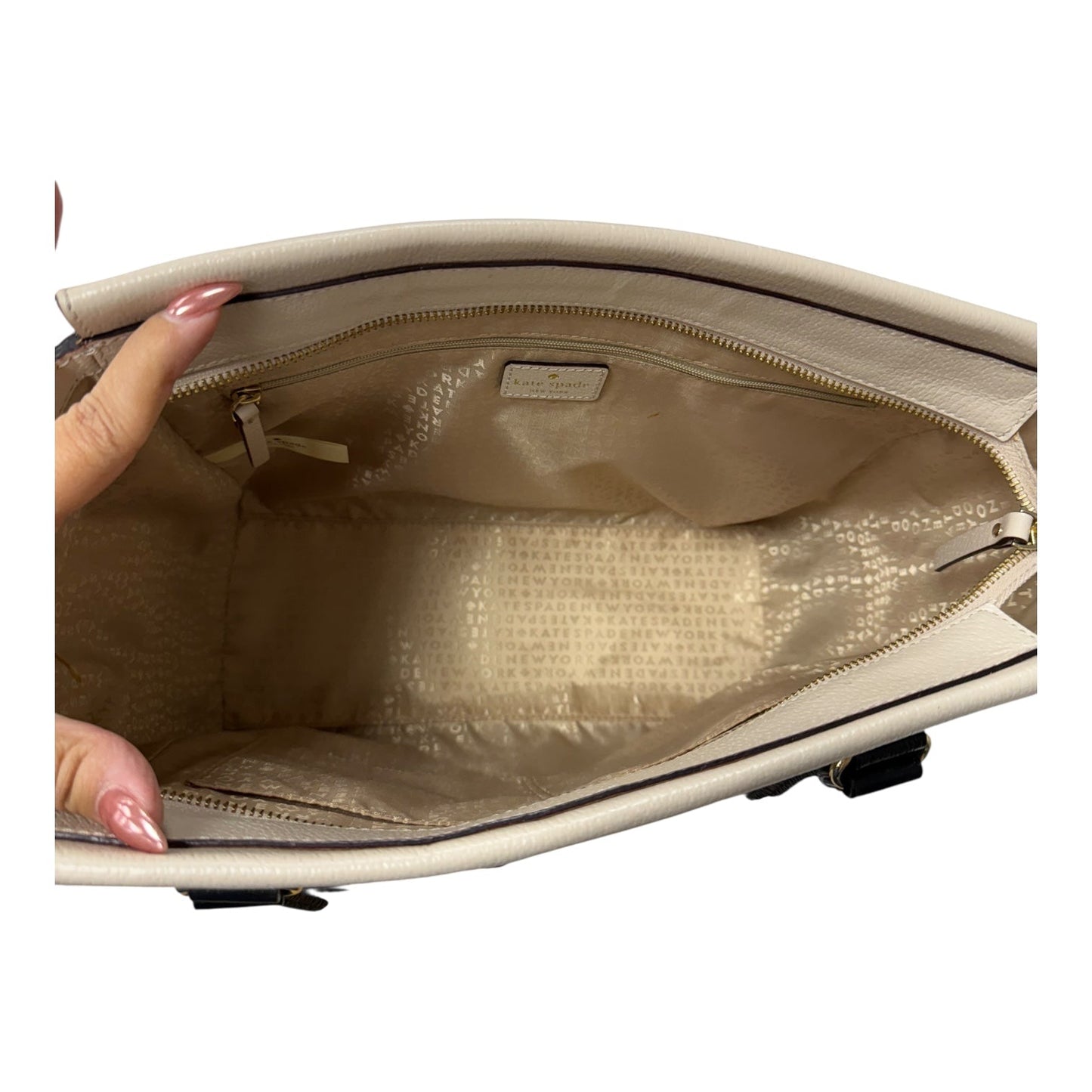 Handbag Designer By Kate Spade In Beige, Size:Medium