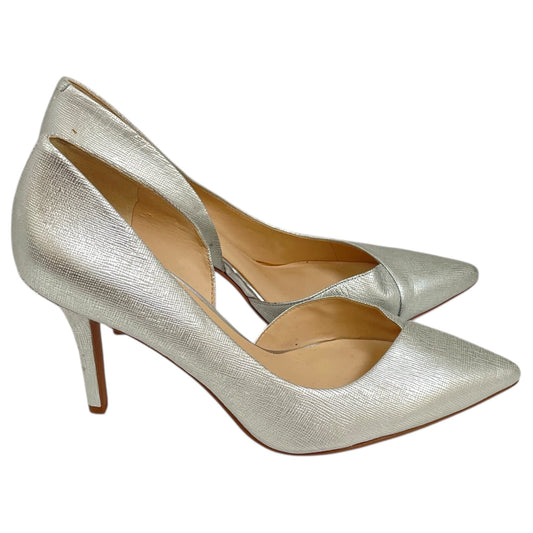 Shoes Heels Stiletto By Nine West In Silver, Size:9