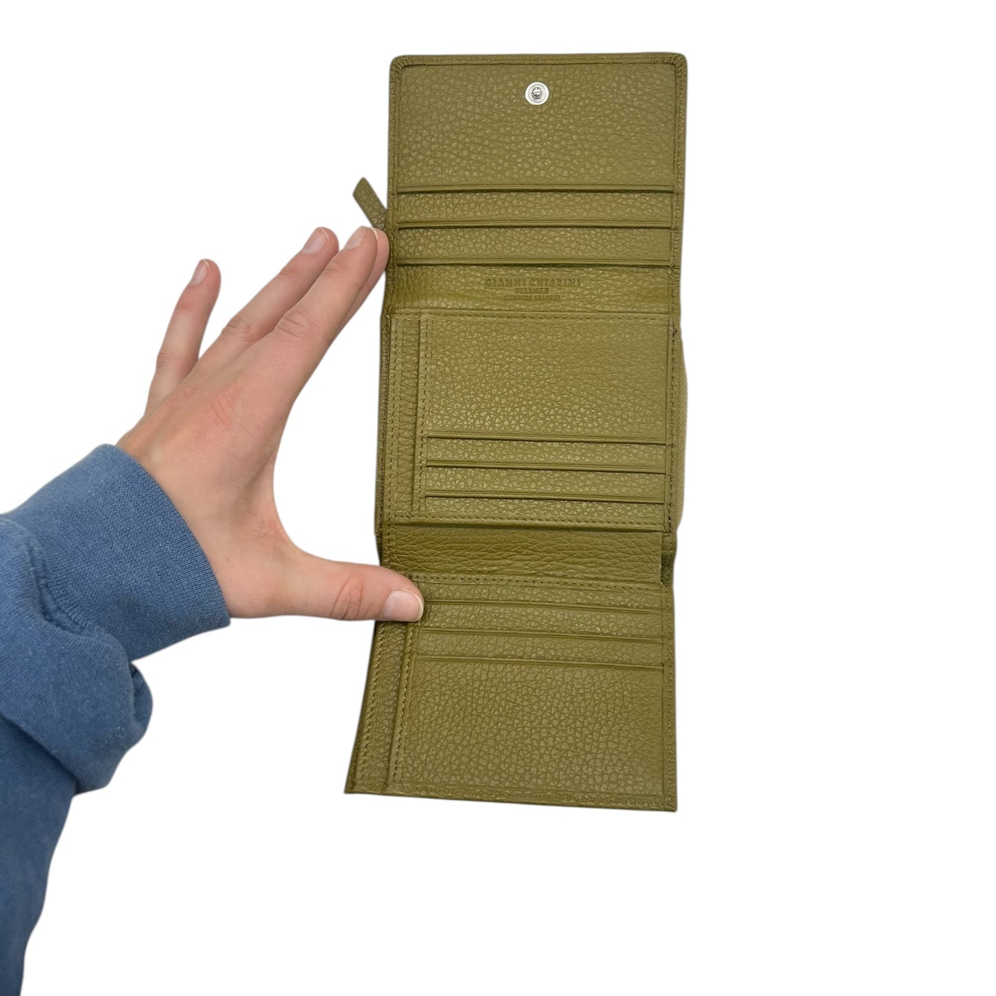 Wallet Leather By Cma In Green, Size:Medium