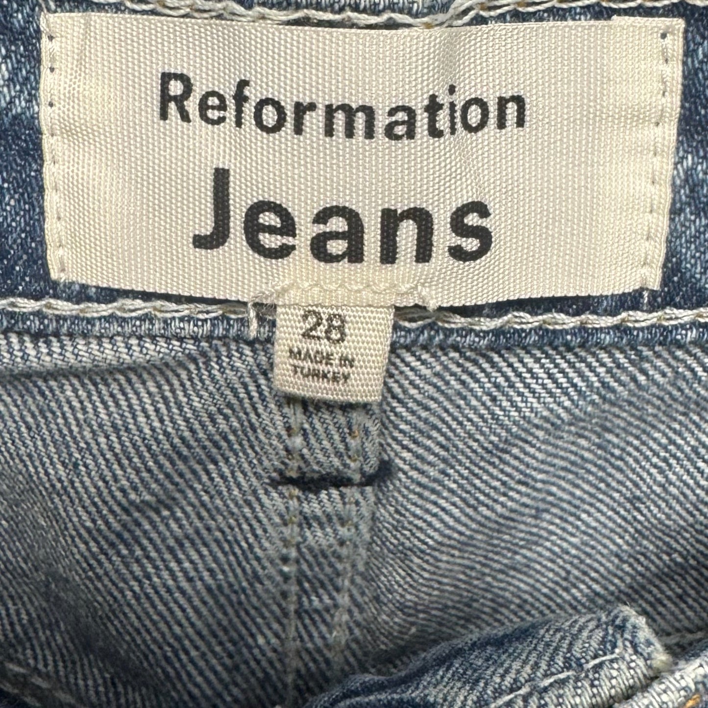Jeans Straight By Reformation In Blue Denim, Size: 6/28