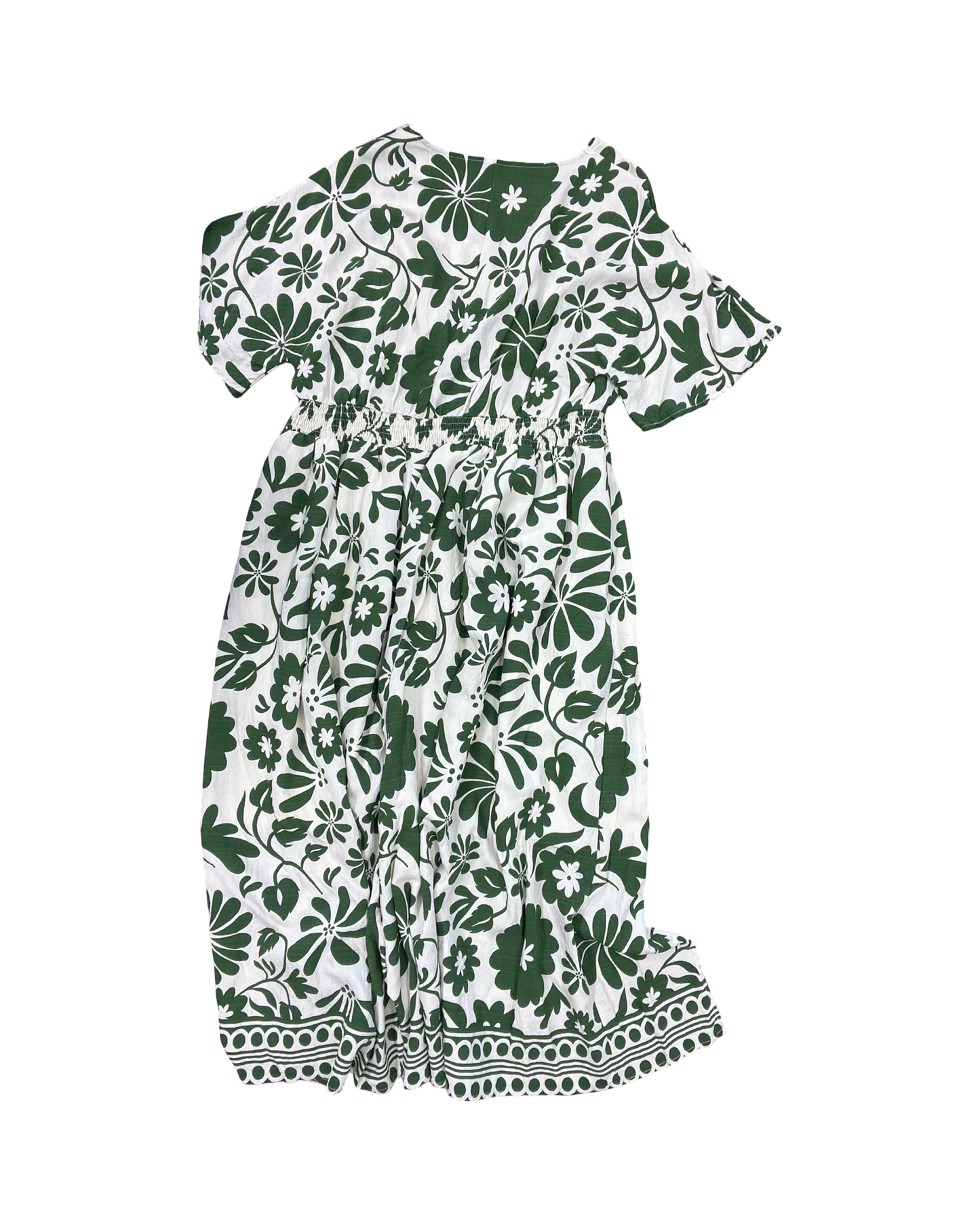 Dress Casual Maxi By Bloomchic In Cream & Green, Size:L