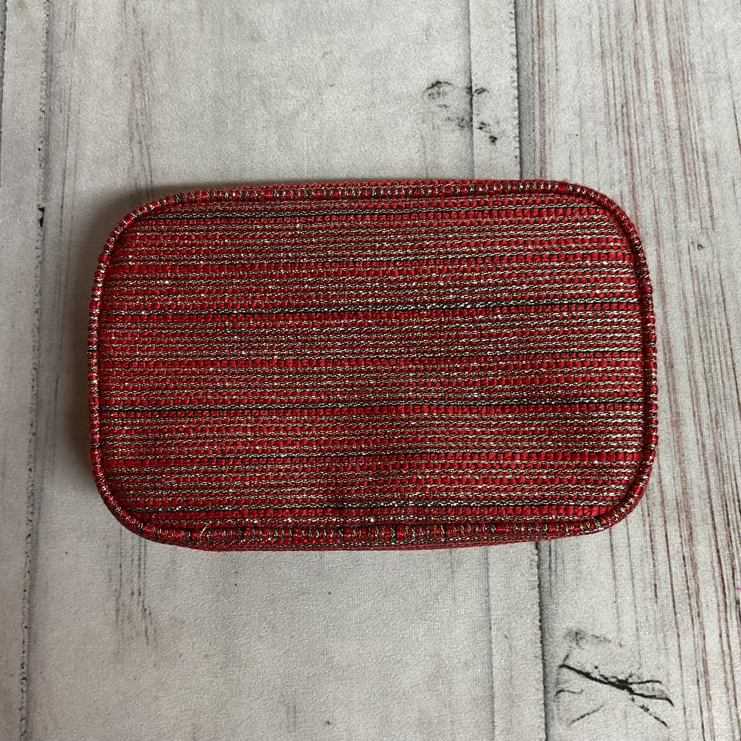 Makeup Bag Luxury Designer By Chanel In Red, Size:Medium
