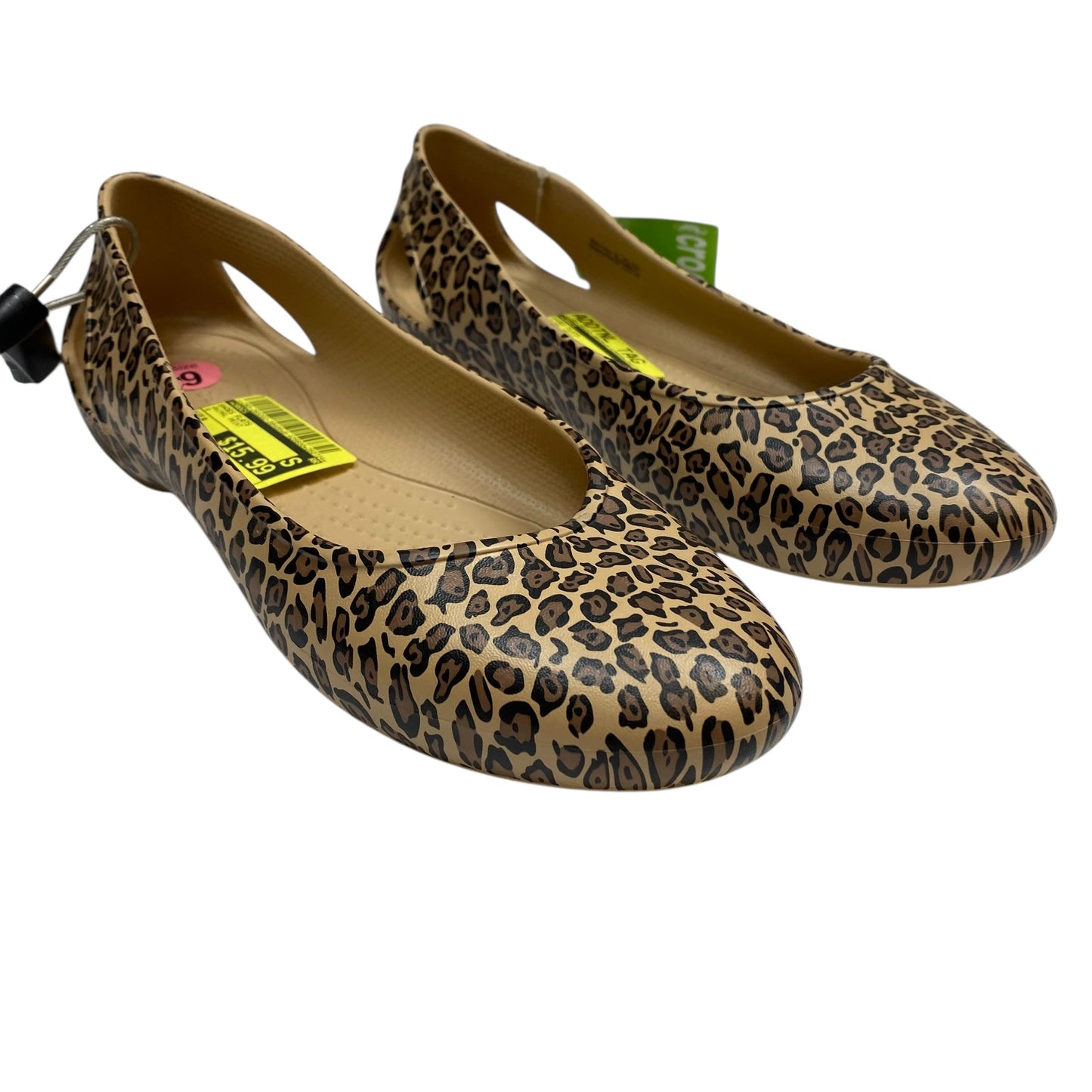 Shoes Flats By Crocs In Animal Print, Size:9