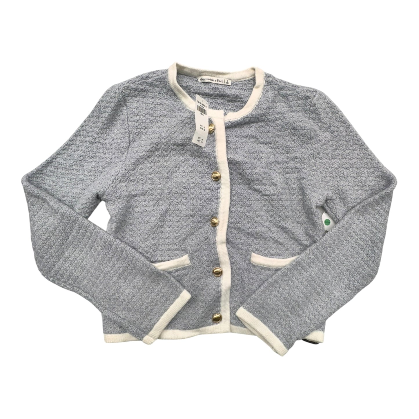 Sweater Cardigan By Abercrombie And Fitch In Blue & White, Size:S