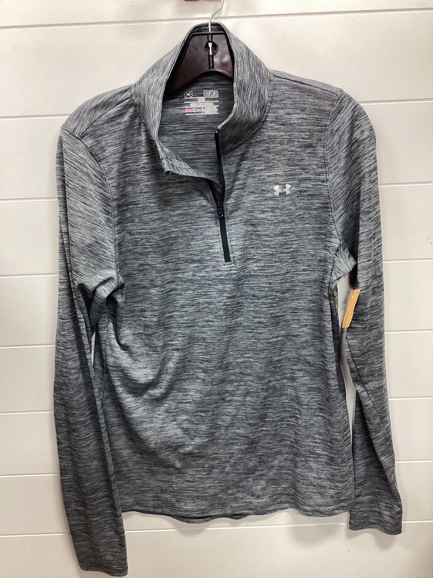 Athletic Top Ls Collar By Under Armour In Grey, Size:M