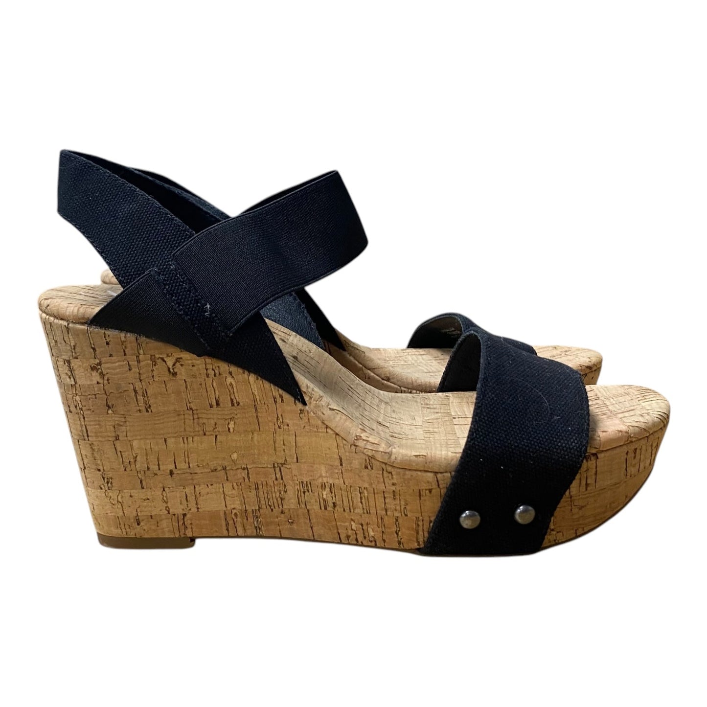 SANDALS HEELS WEDGE by LUCKY BRAND In BLACK, Size: 7.5