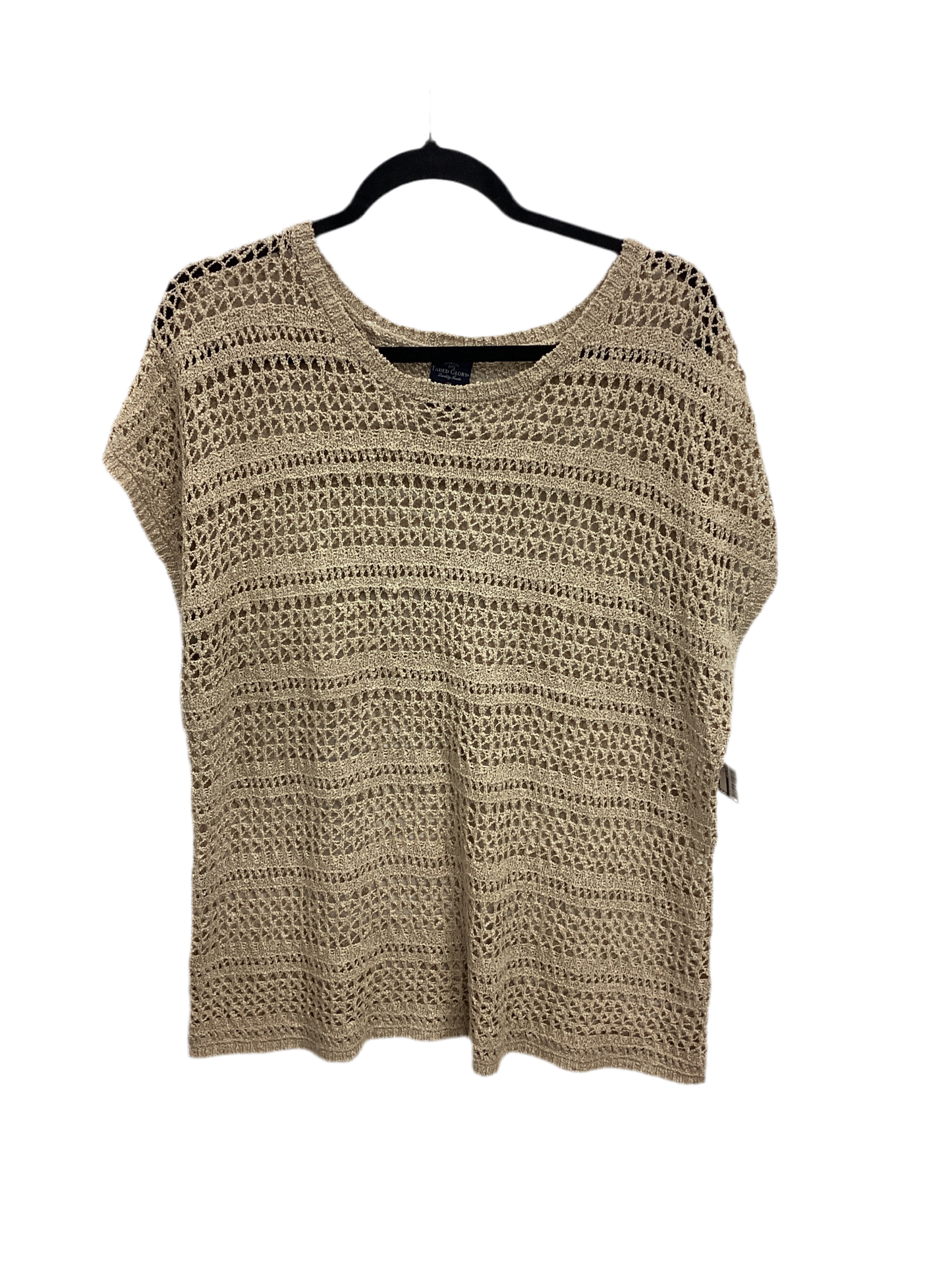 Blouse Ss By Faded Glory In Tan, Size:2X