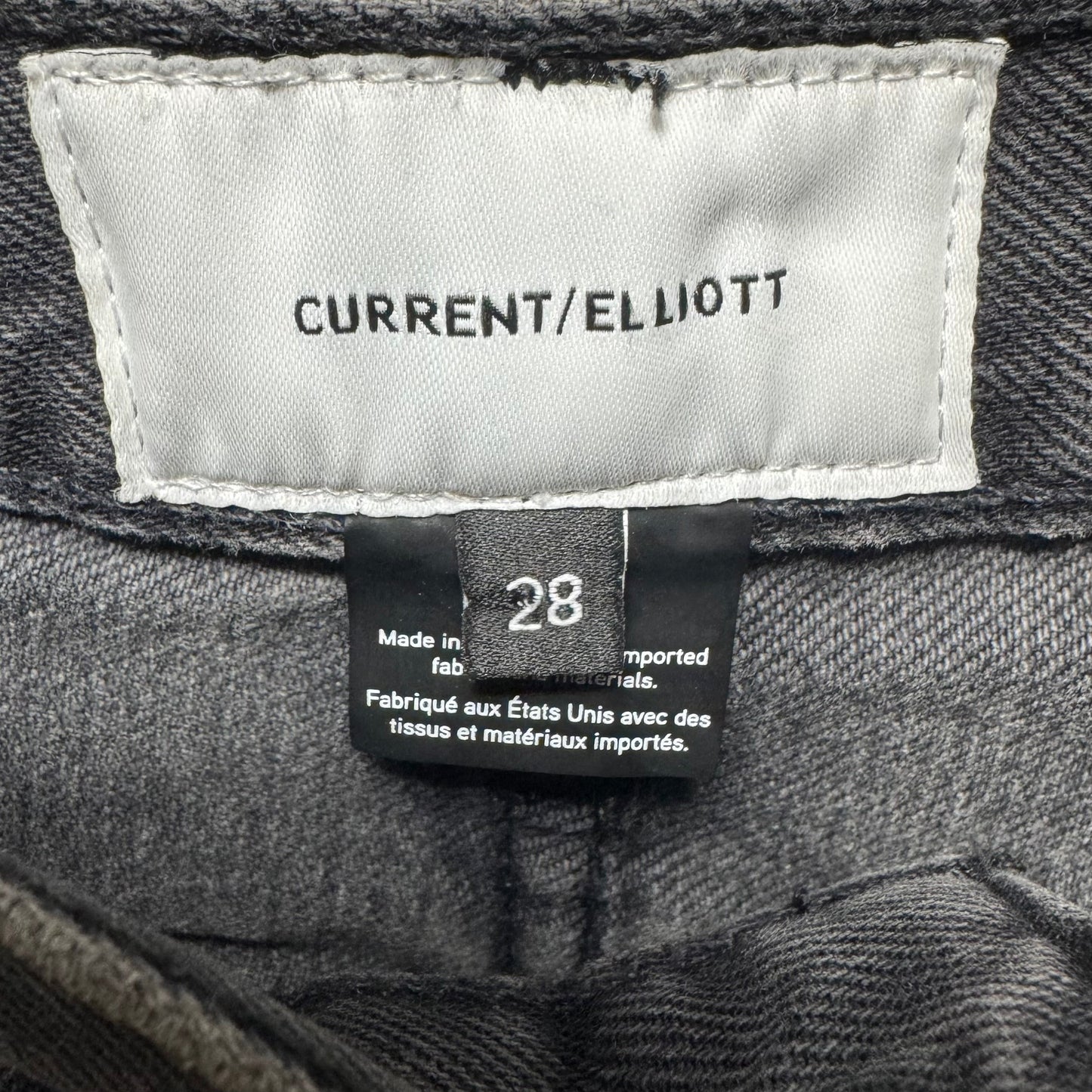 The Original Straight Jeans By Current/elliott In Valo Destroy Black Denim, Size: 6/28