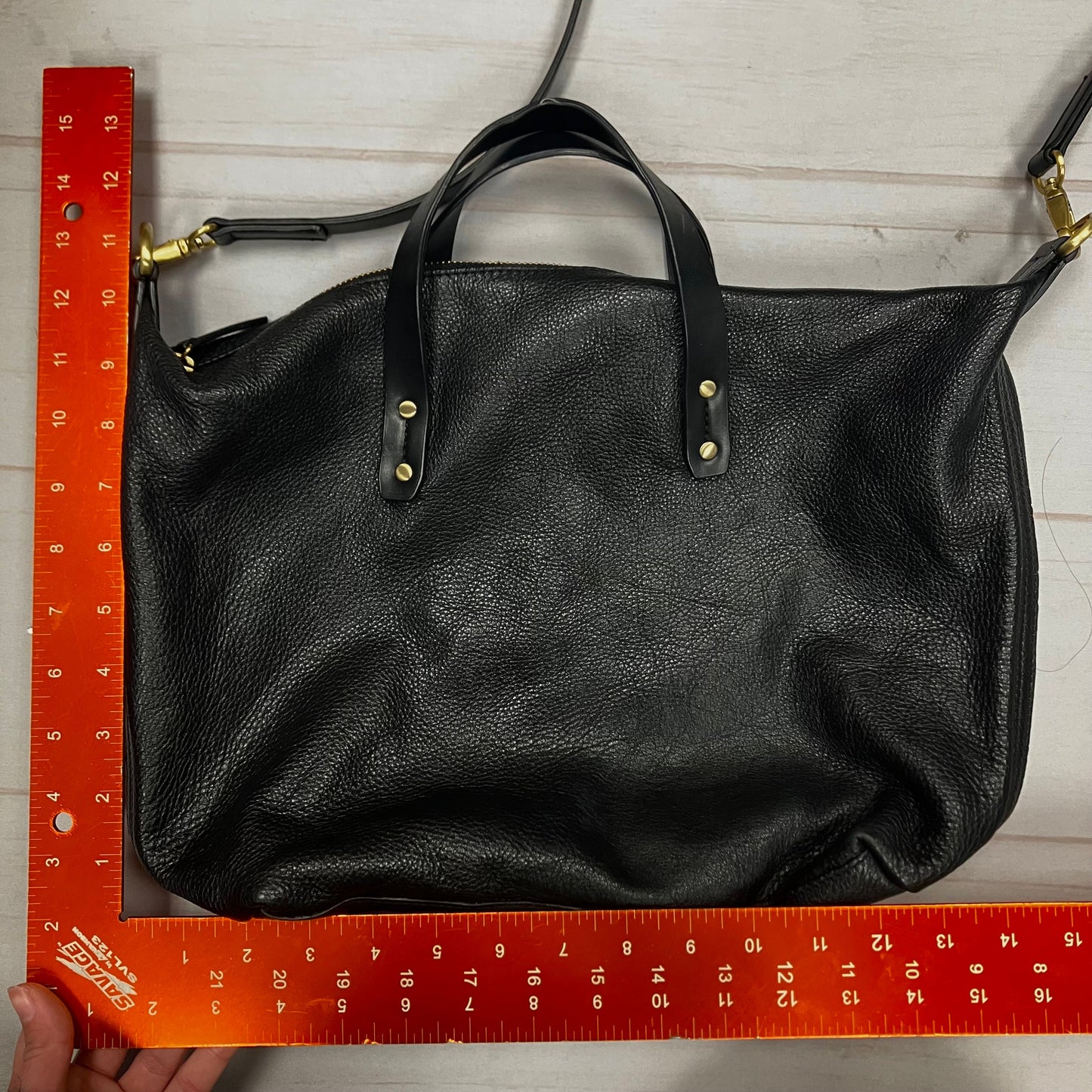 Handbag Leather By Gap, Size: Medium