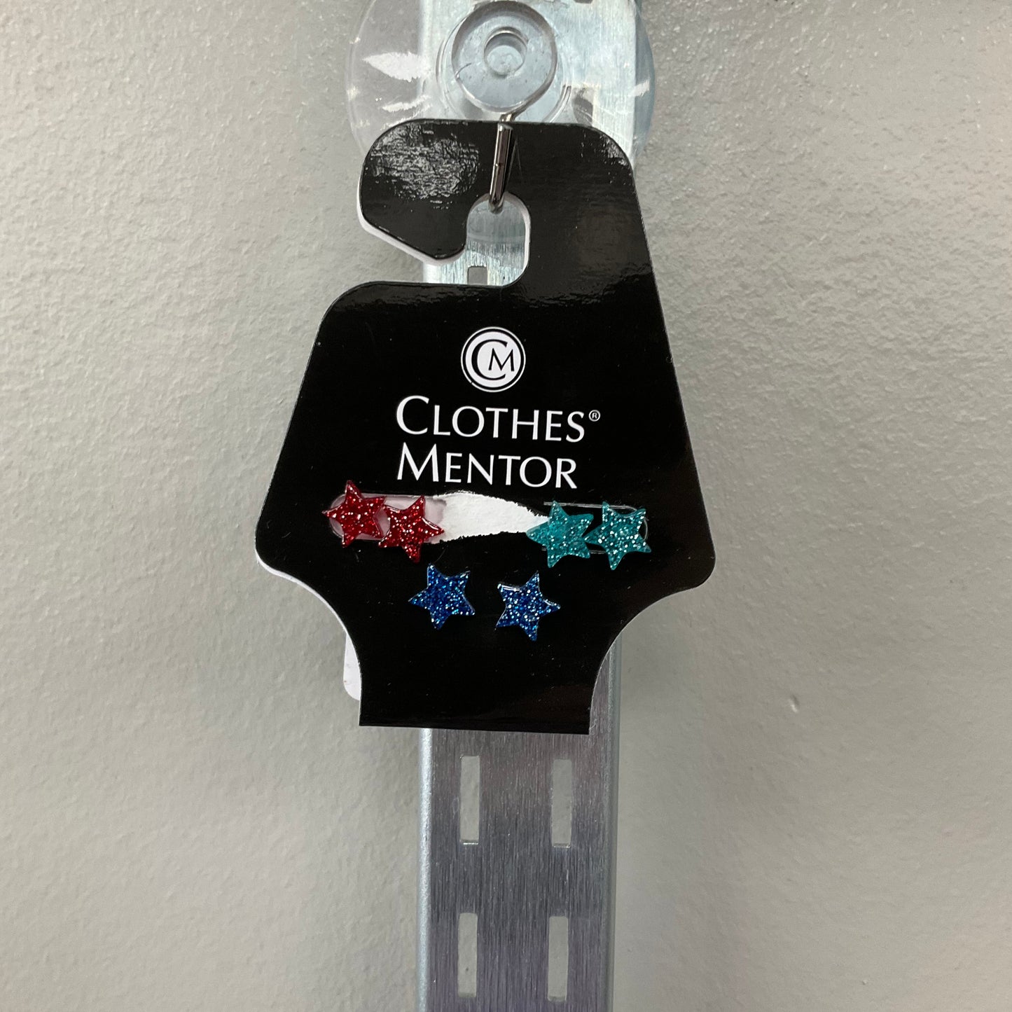 EARRINGS STUD by CLOTHES MENTOR In BLUE & RED, Size: 03 PIECE SET