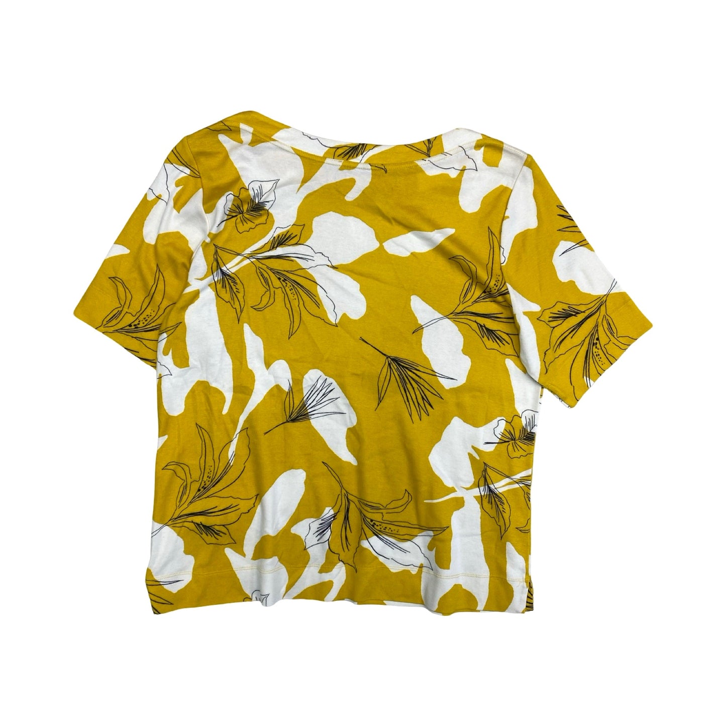 Top Ss By Chicos In White & Yellow, Size:Xl
