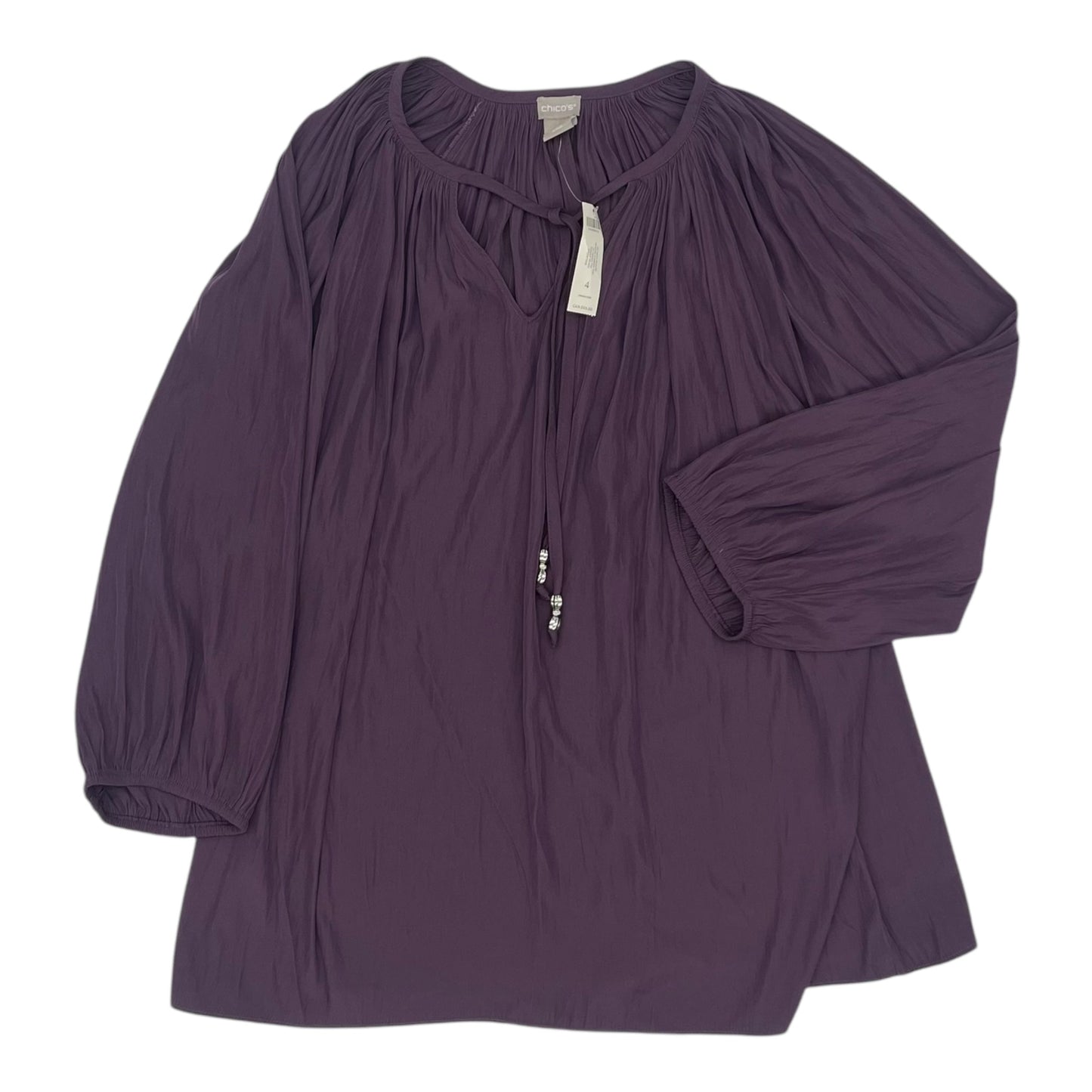 Blouse Ls By Chicos In Purple, Size:2X