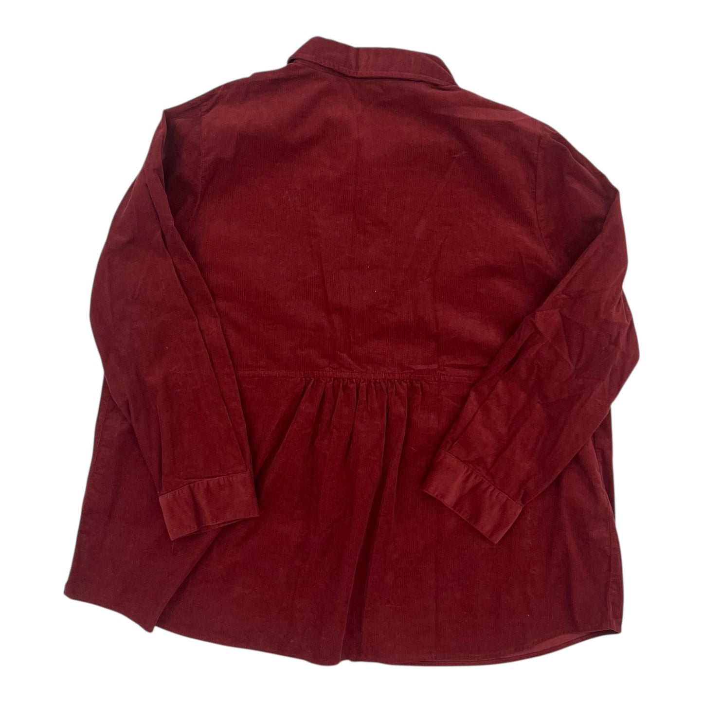 Blouse Ls By Cj Banks In Red, Size:2X