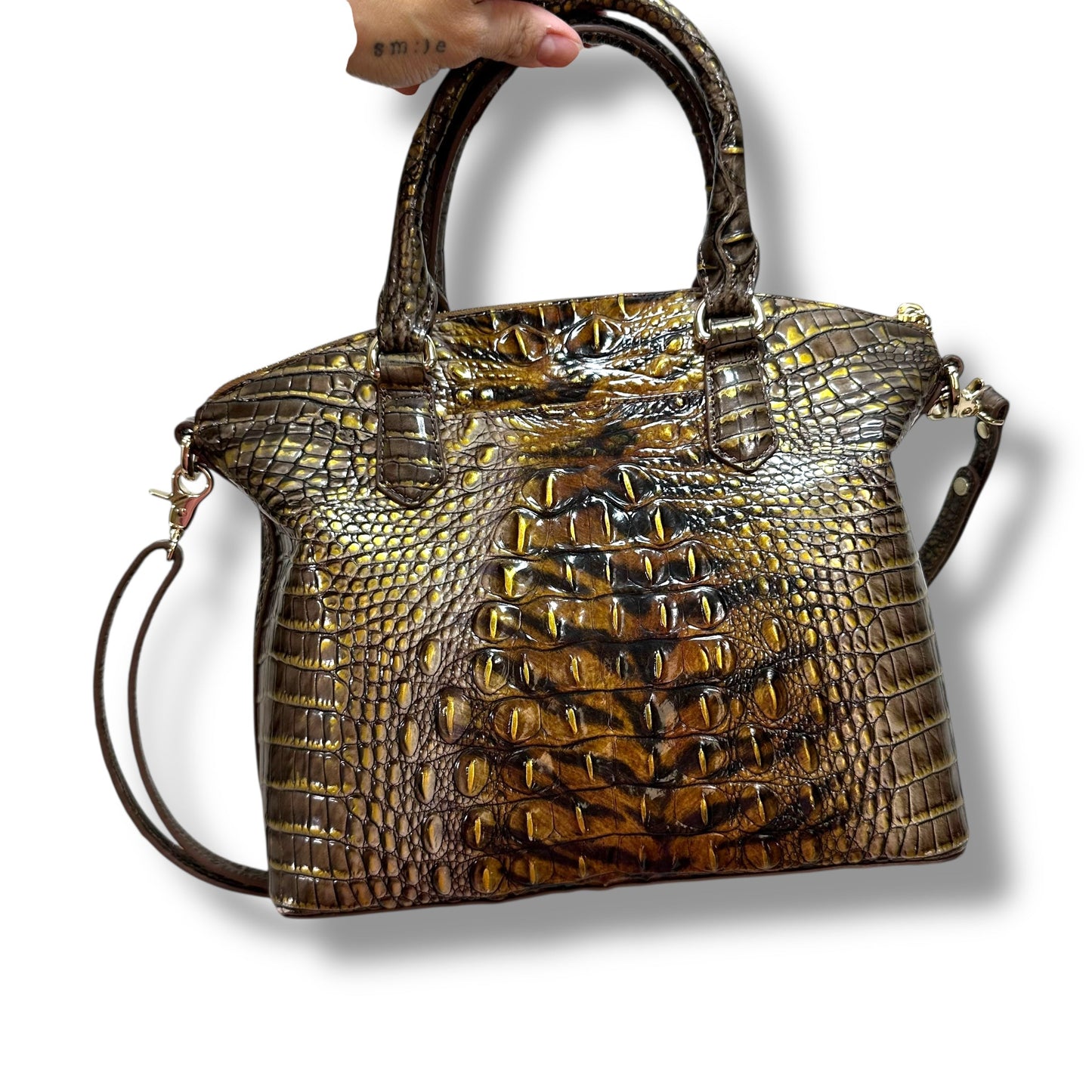 Duxbury Satchel - Instinct Ombre Melbourne Handbag Designer By Brahmin, Size: Small