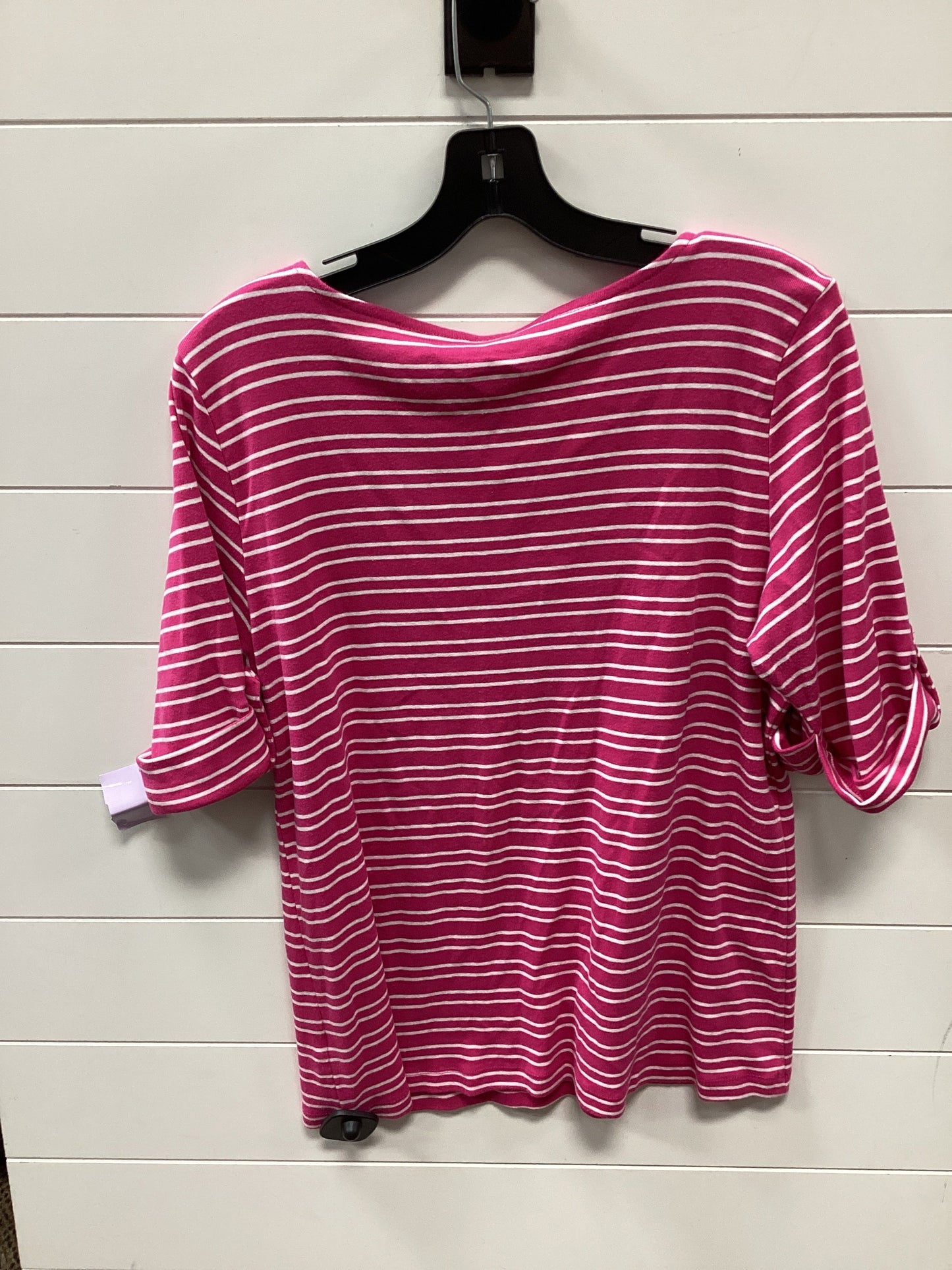 Top Ss By Christopher And Banks In Pink & White, Size:L