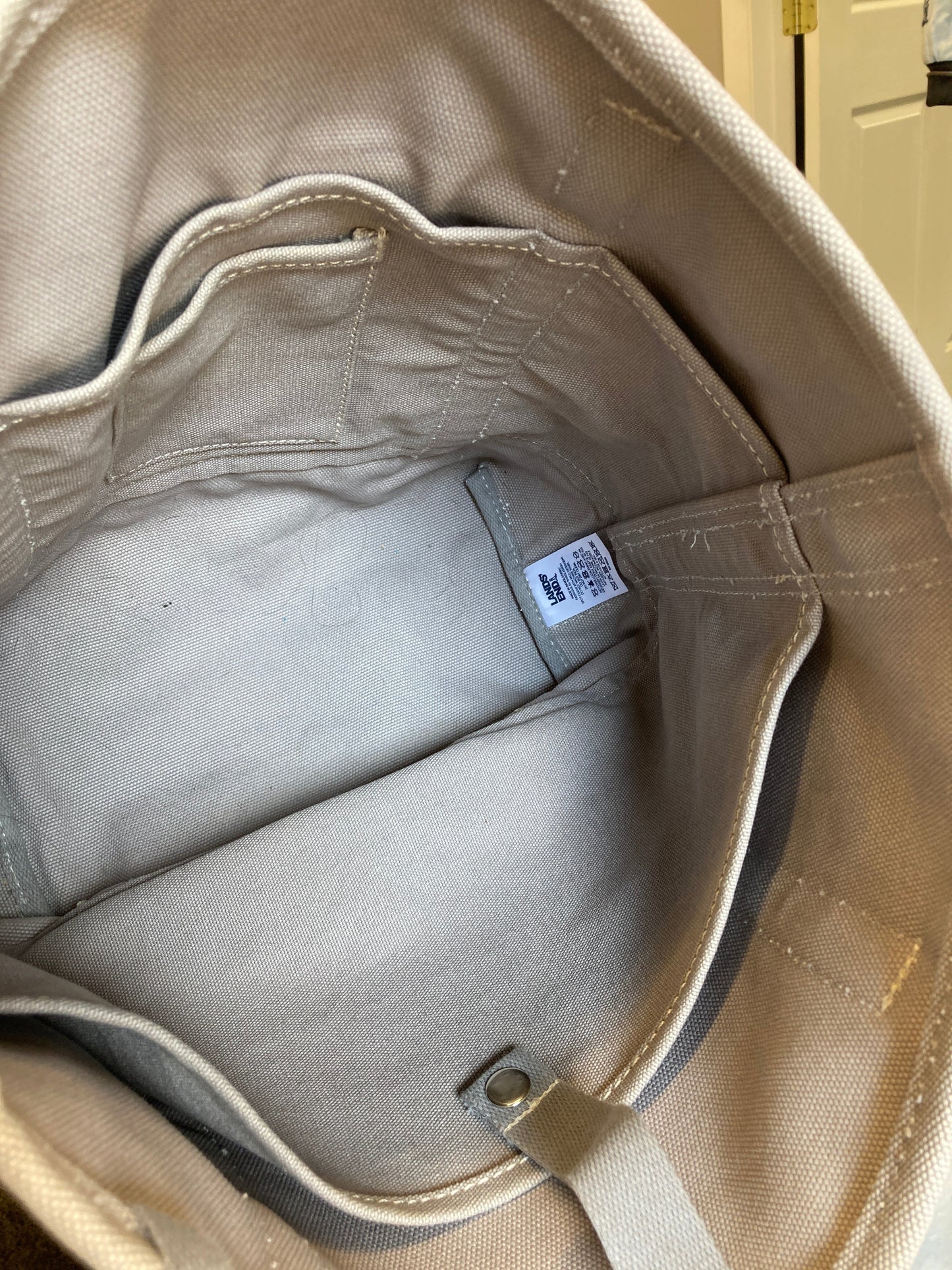 Tote By Lands End In Grey, Size:Large