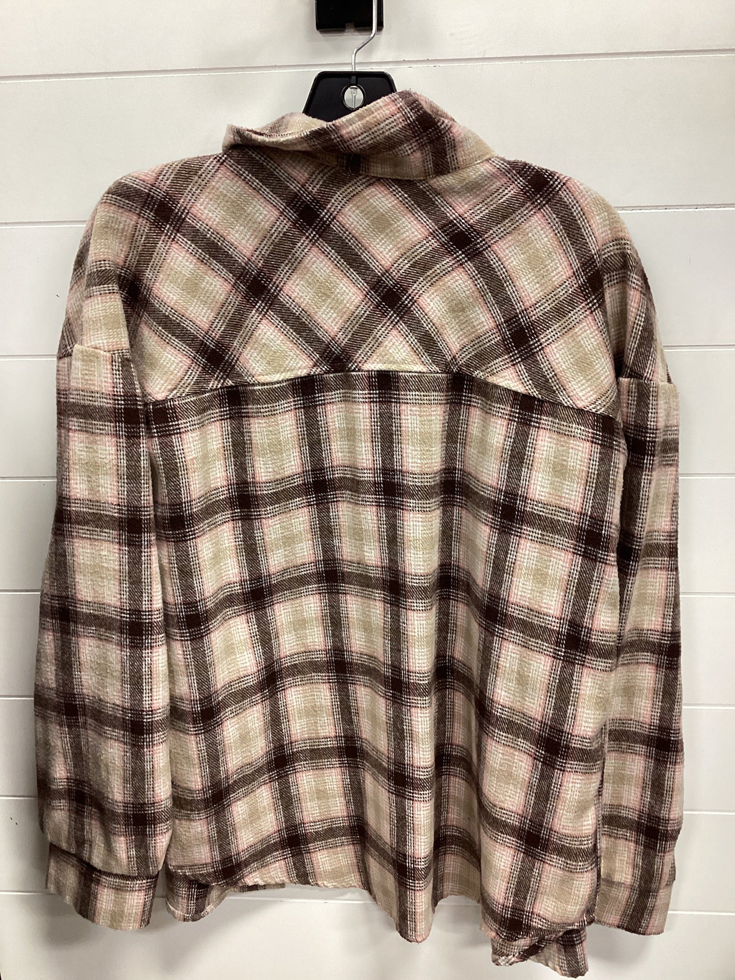Jacket Fleece By Bke In Plaid Pattern, Size:L
