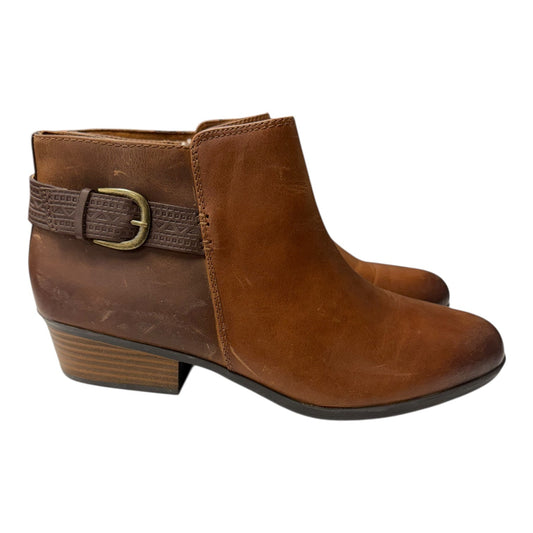Boots Ankle Flats By Clarks In Brown, Size:12
