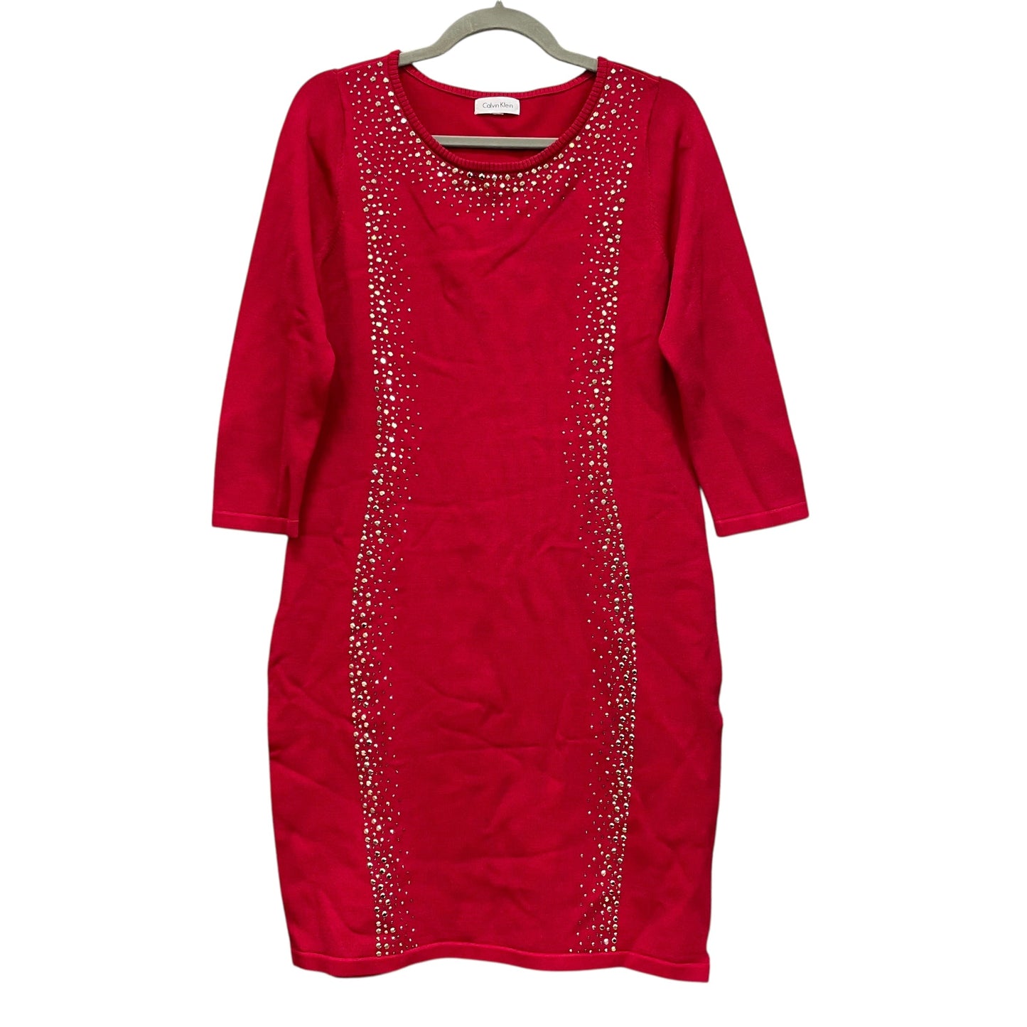 Dress Casual Midi By Calvin Klein In Red, Size: M