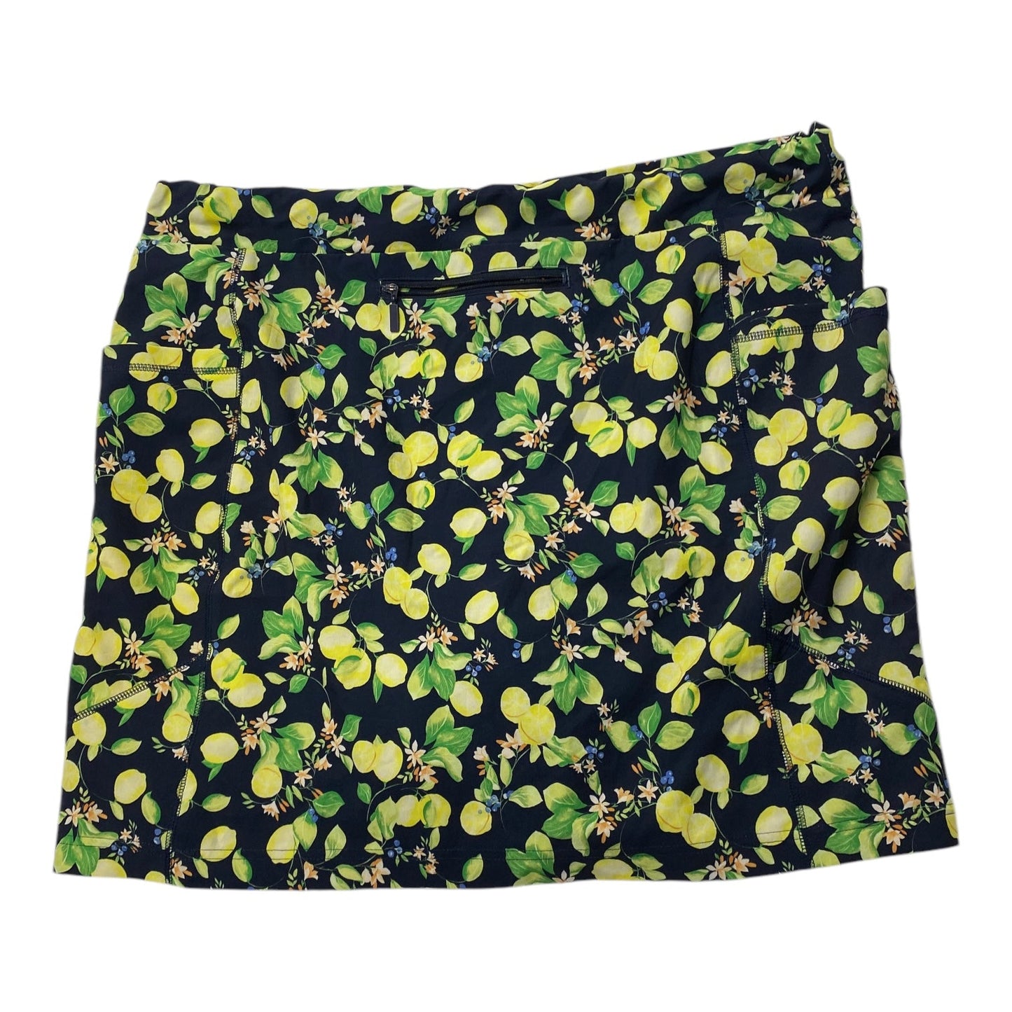 Athletic Skort By Chicos In Blue & Yellow, Size:18