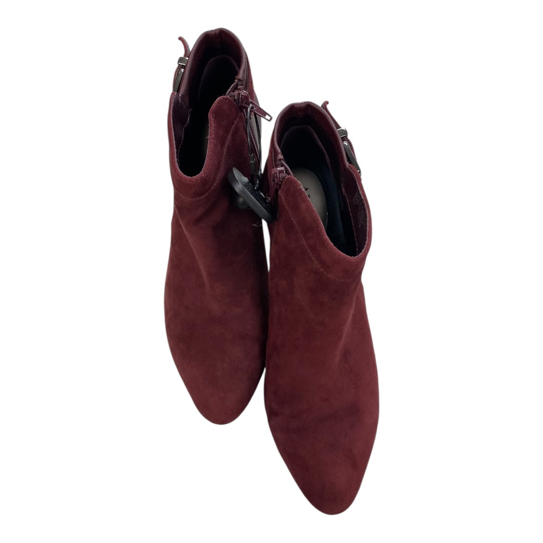 Boots Ankle Heels By Alfani In Maroon, Size:8
