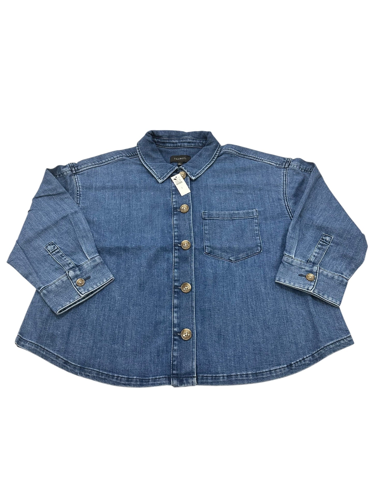 Jacket Denim By Talbots In Blue, Size:L
