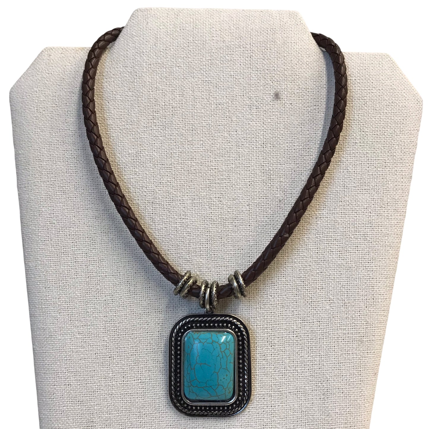 NECKLACE STATEMENT in BLUE & BROWN