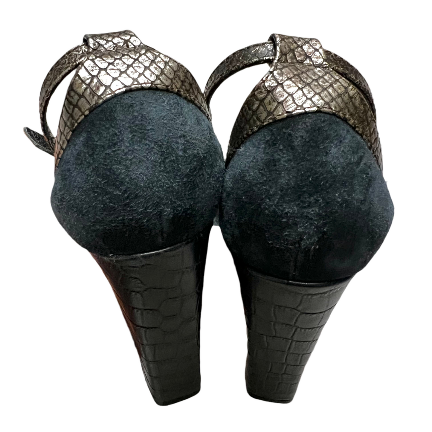 Sandals Heels Block By Pour La Victoire In Blue, Size: 6