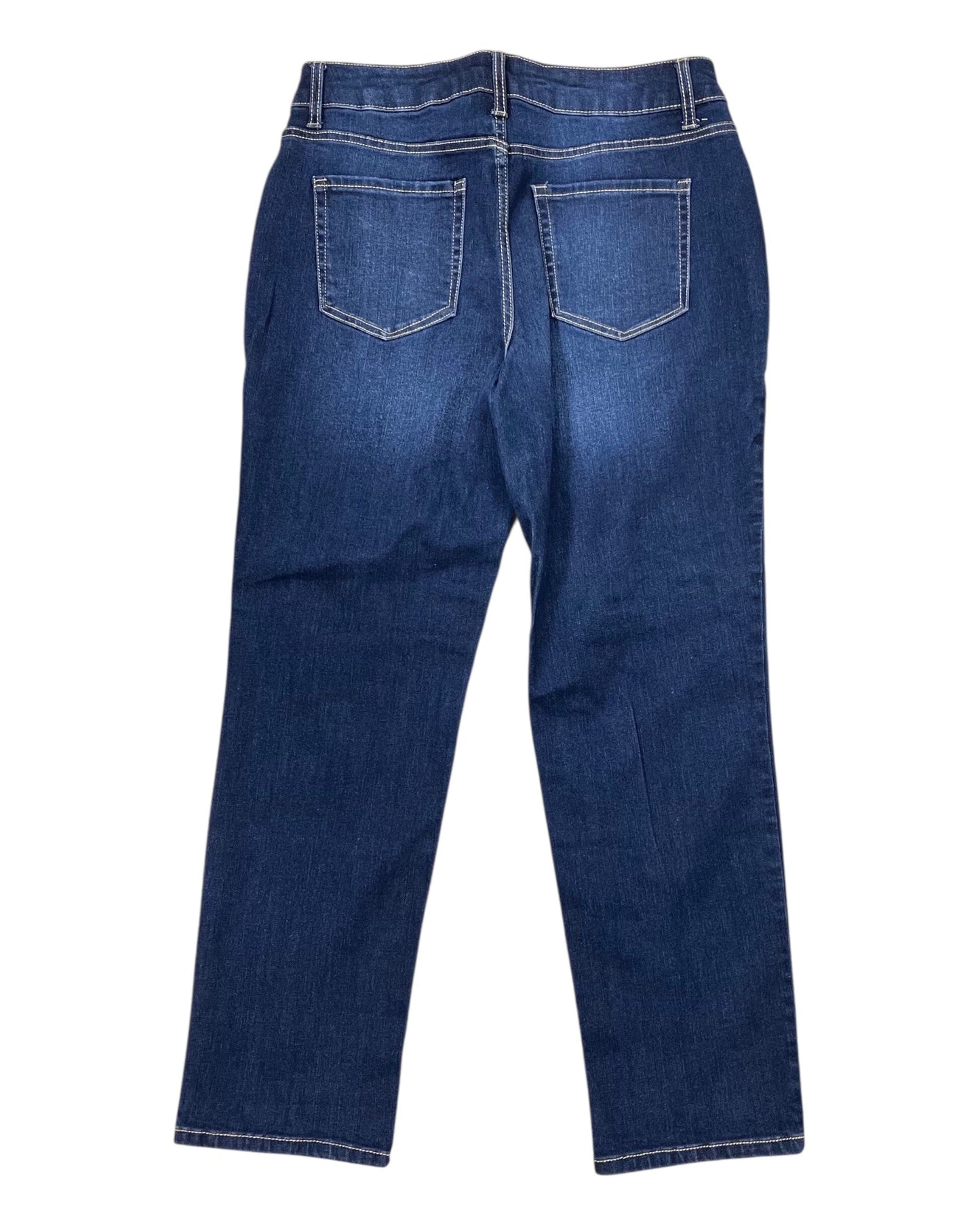 Jeans Straight By Time And Tru In Blue Denim, Size:12