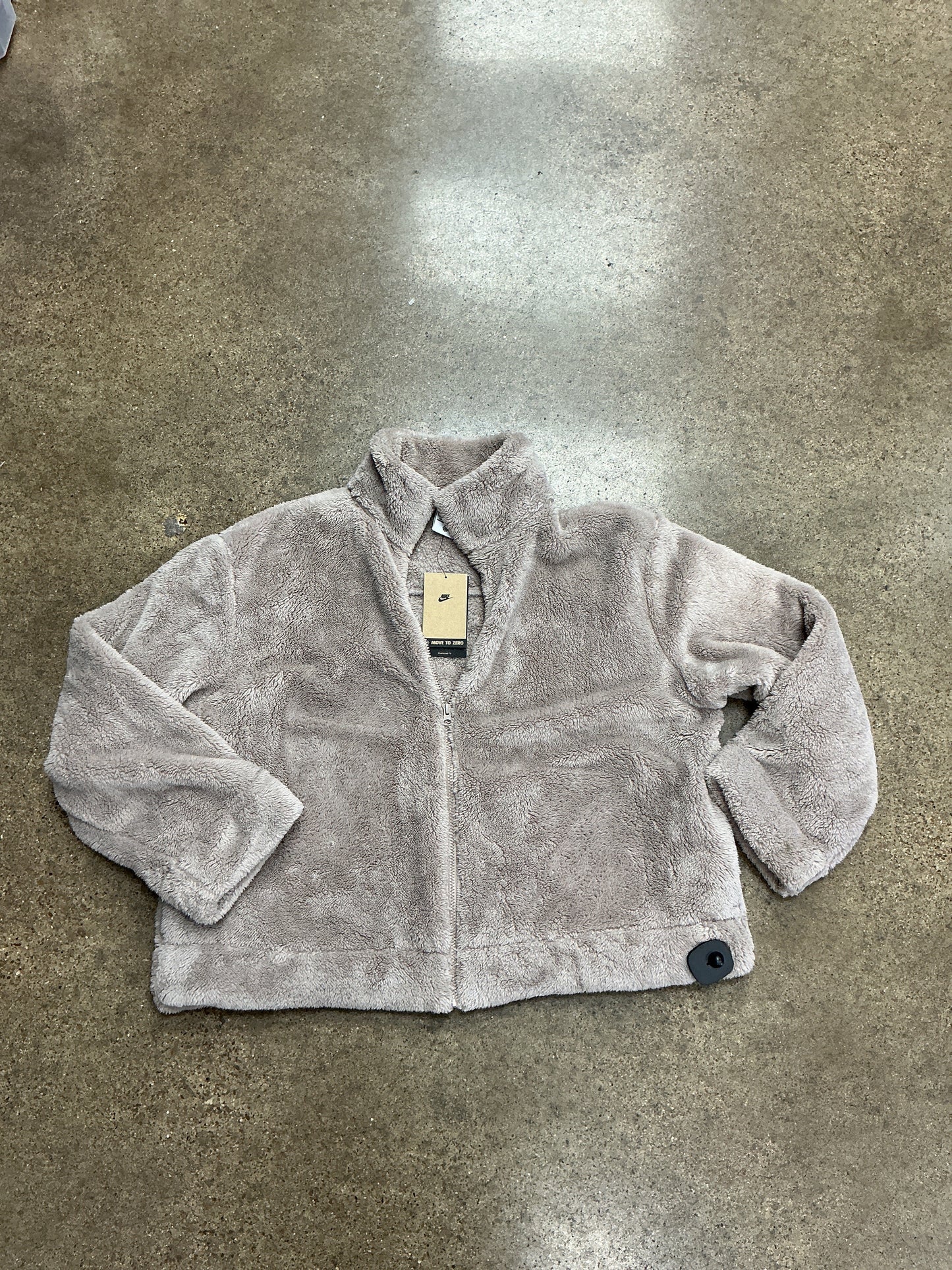 Athletic Jacket By Nike Apparel In Tan, Size:L