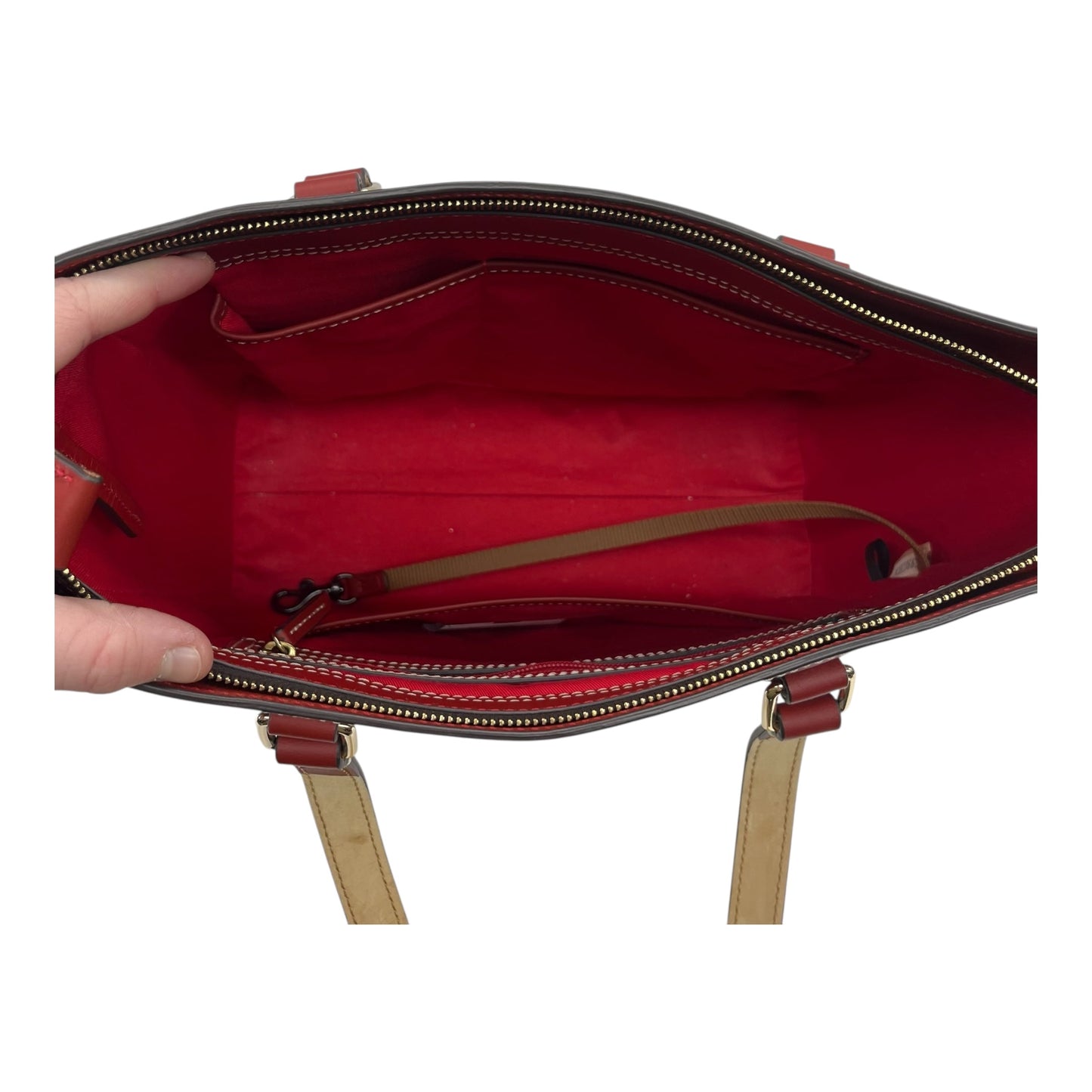 Handbag Designer By Dooney And Bourke In Red, Size:Medium