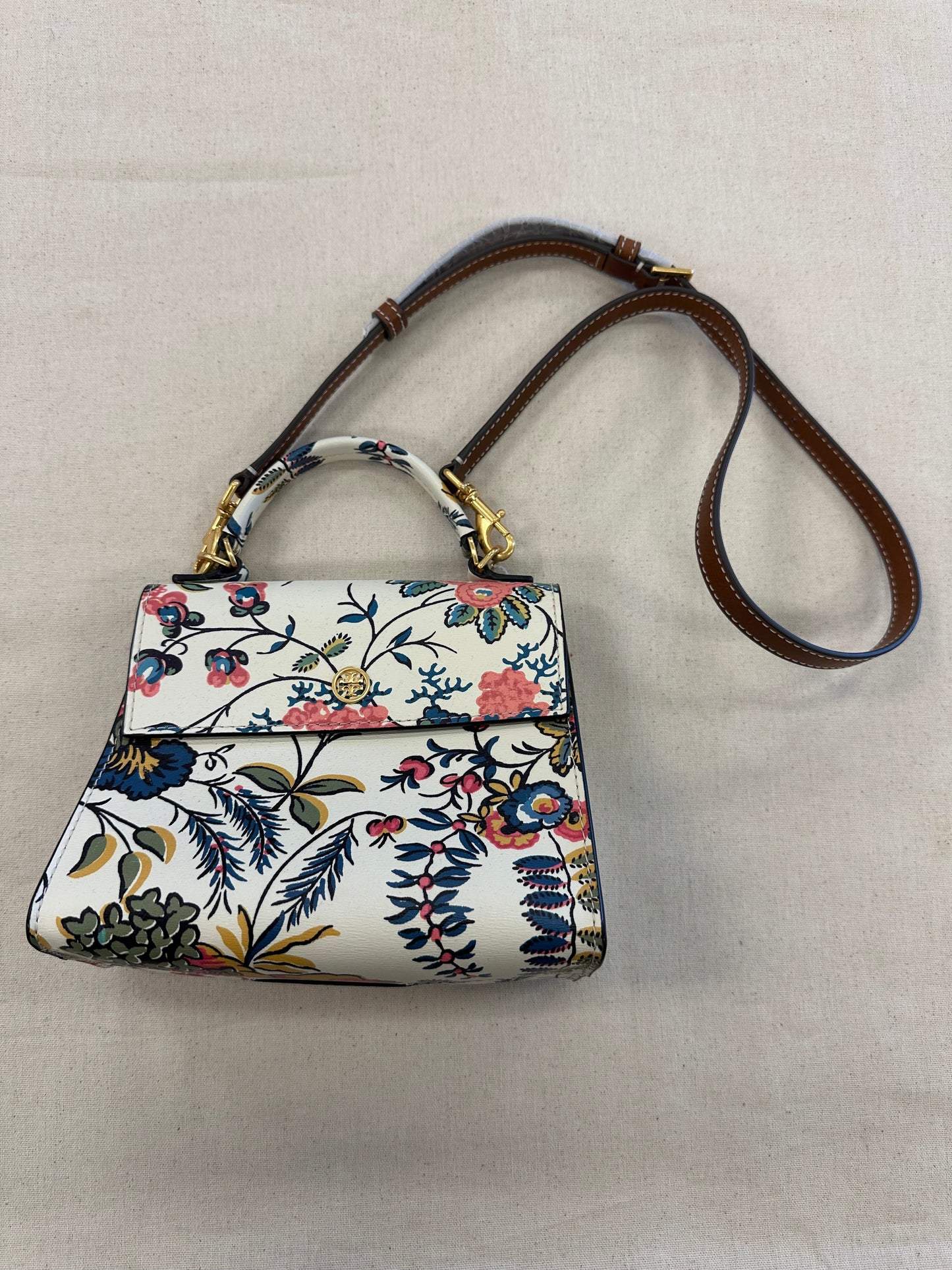 Handbag Designer By Tory Burch In Floral Print, Size:Small