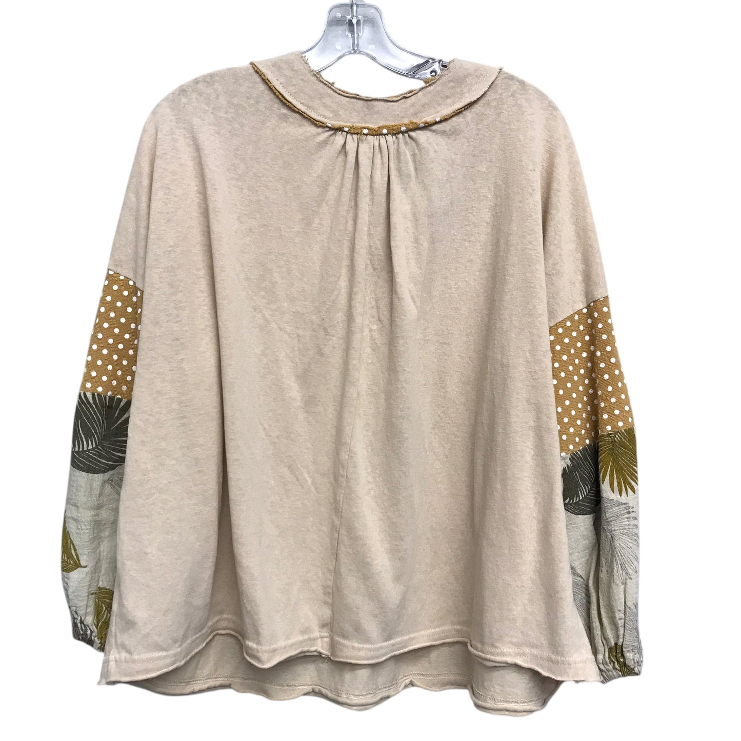 Top 3/4 Sleeve By Easel In Tan, Size:S