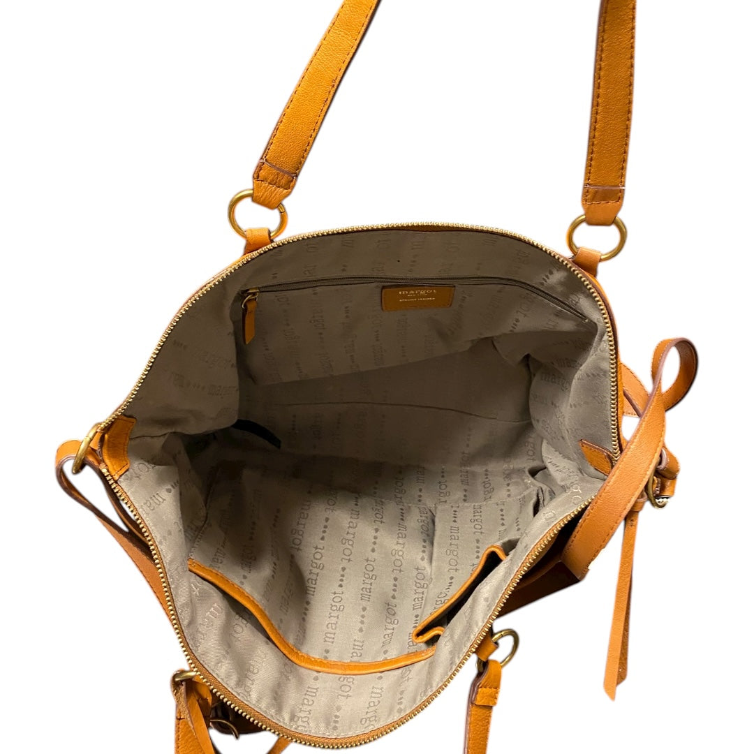 Handbag Leather By Margot In Brown, Size:Medium