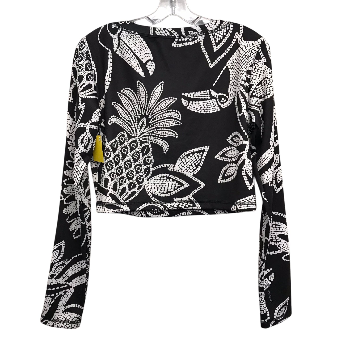 Athletic Top Ls Crewneck By Adidas In Black & White, Size:L